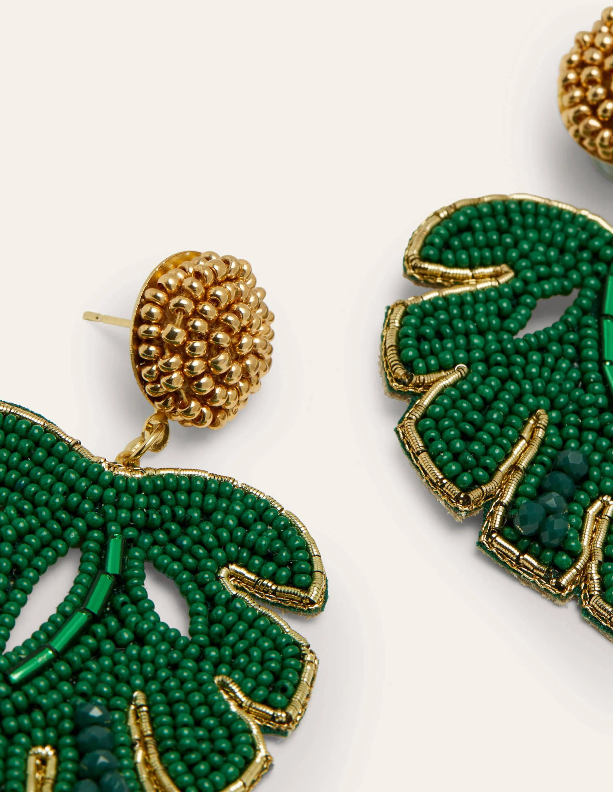 Beaded Earrings-Leaf - Image 2