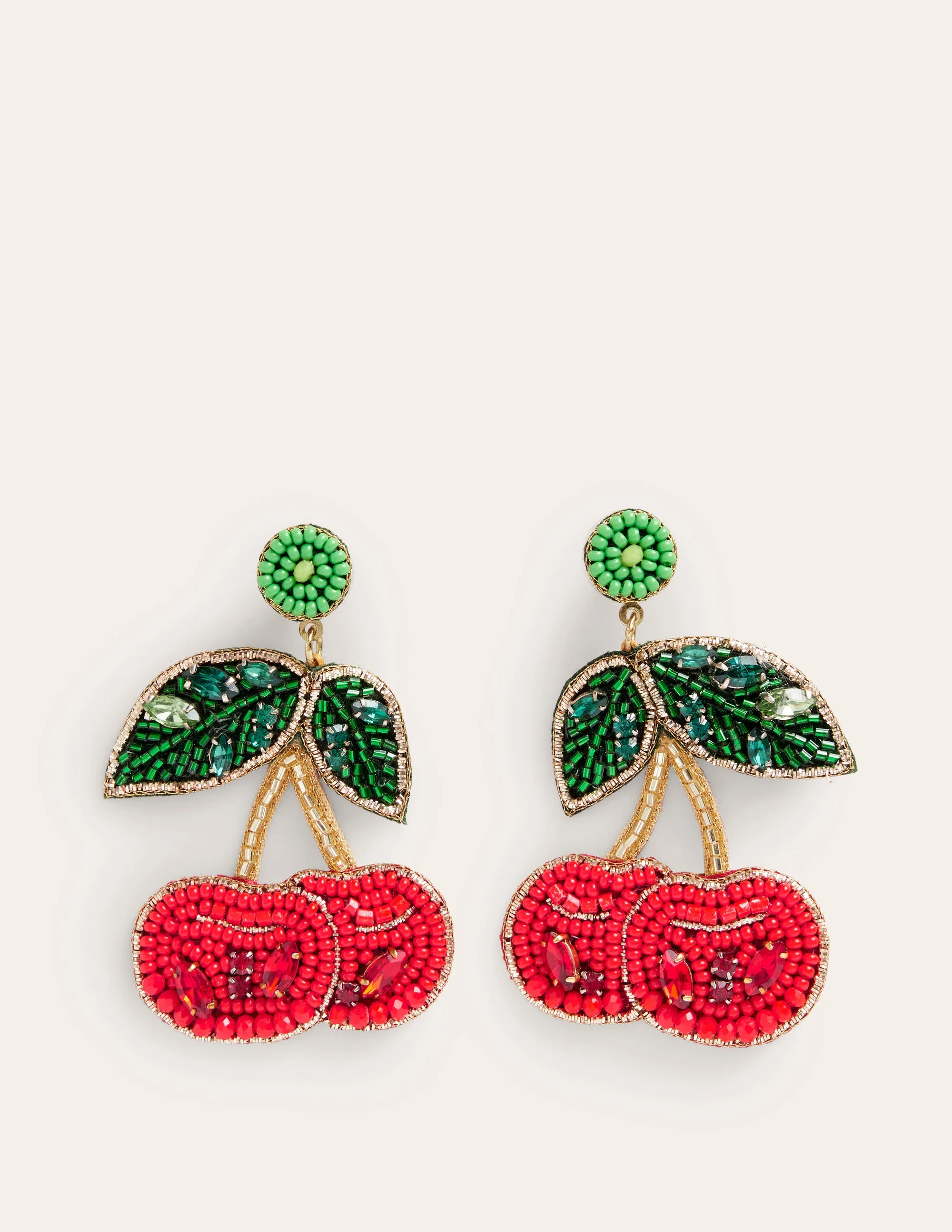 Beady Motif Earrings-Cherry - Image 2