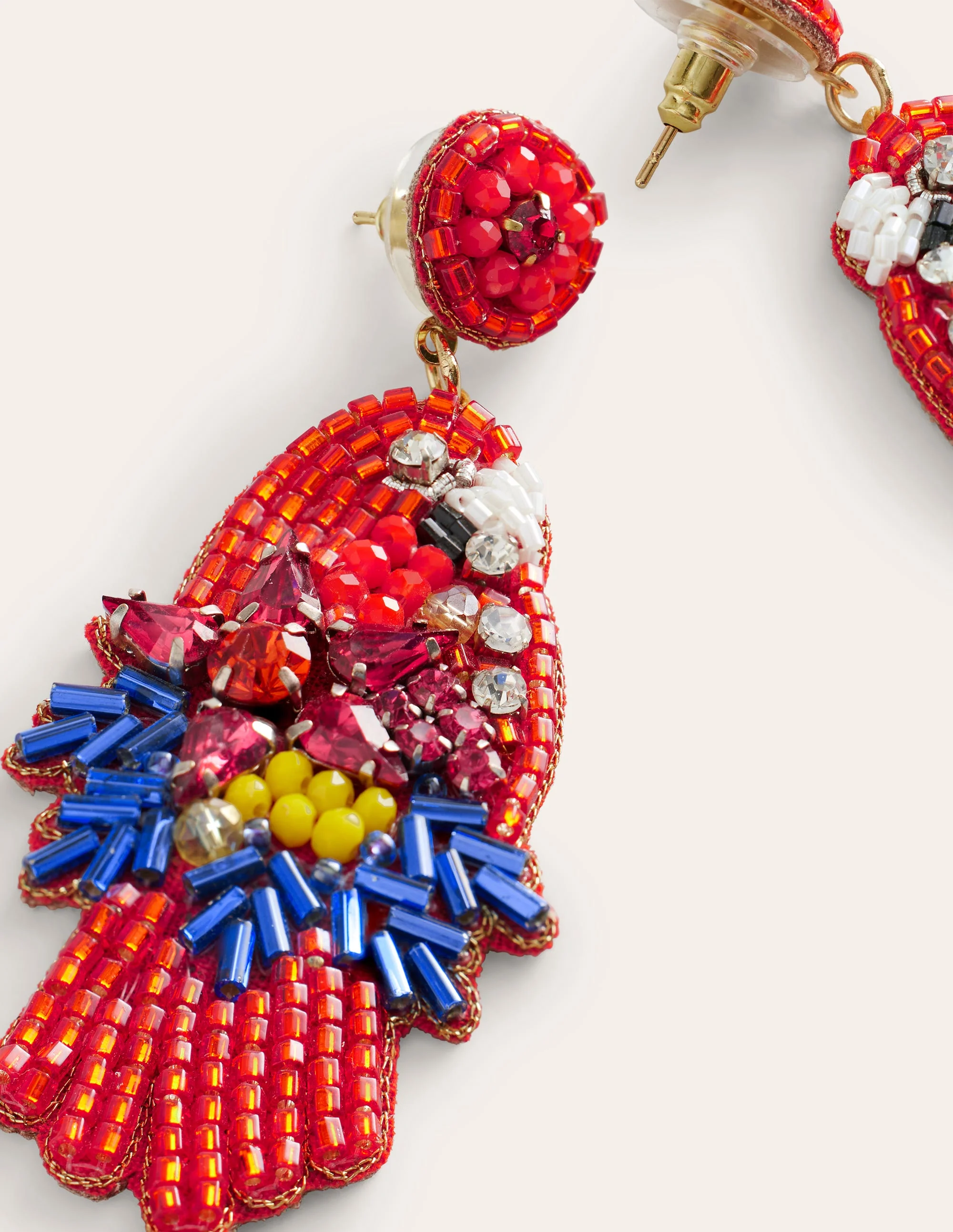 Beady Motif Earrings-Parrot - Image 3