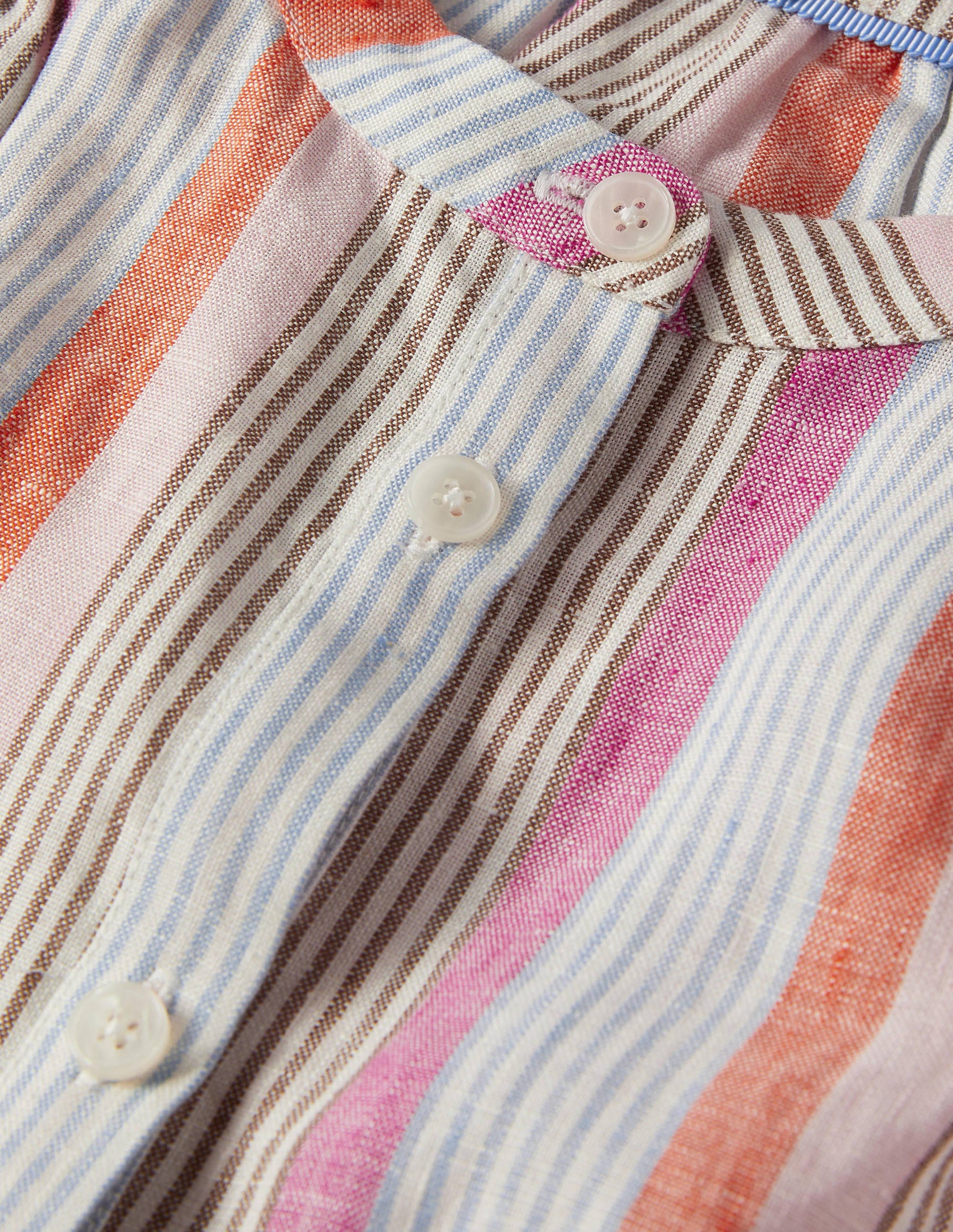 Becky Full Sleeve Linen Blouse-Firecracker, Cameo Pink Stripe - Image 6