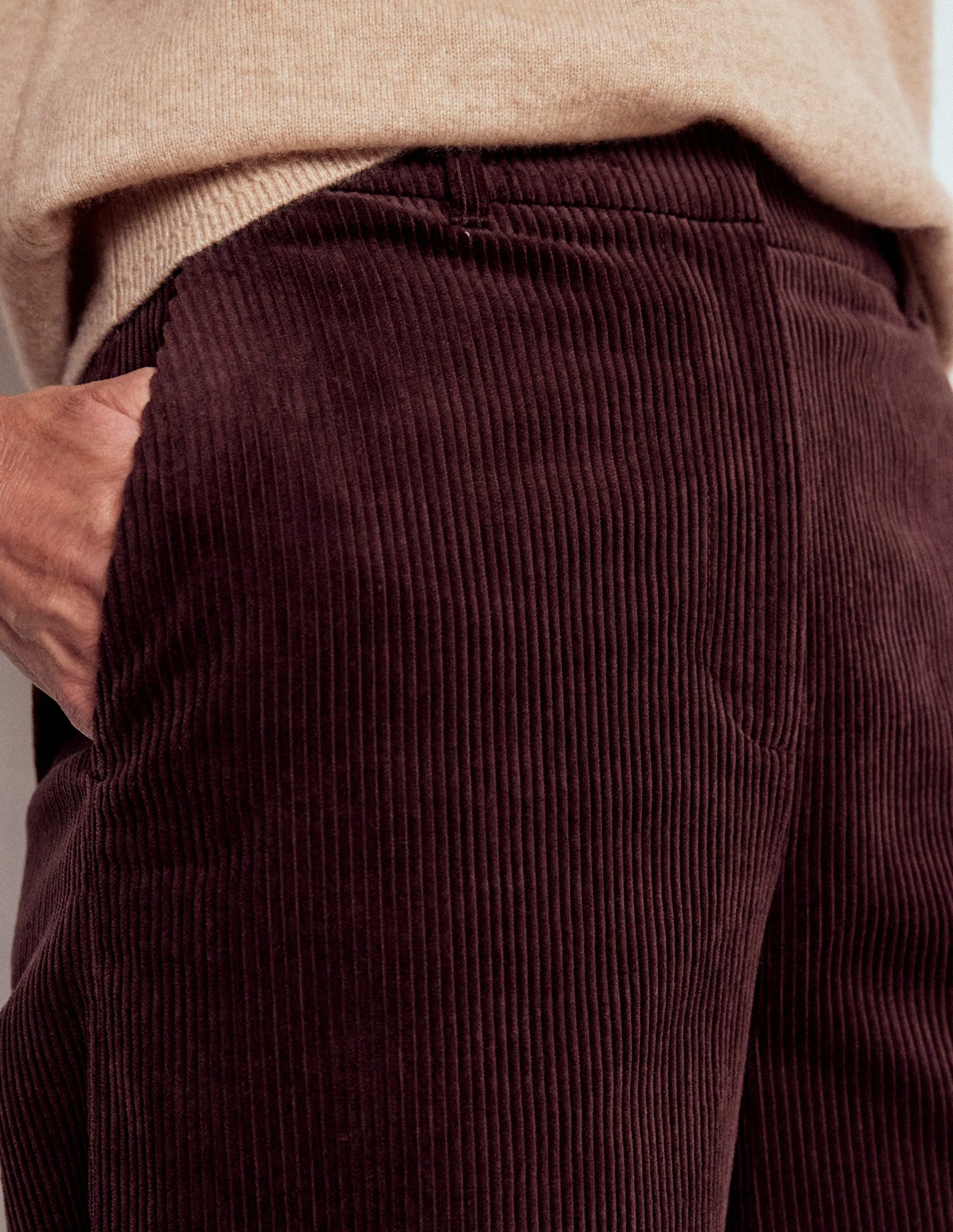 Belgravia Chunky Cord Pants-Deep Aubergine - Image 5