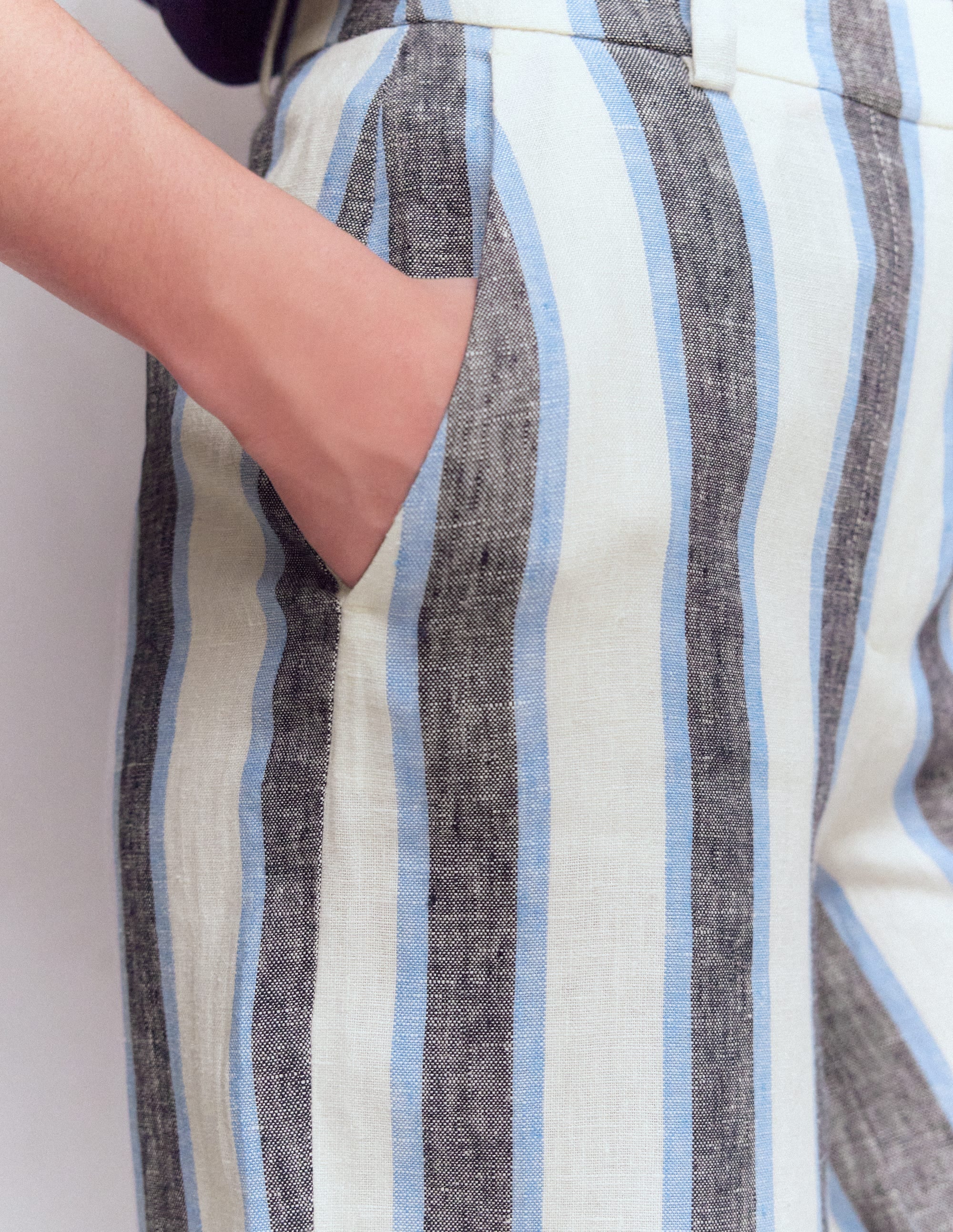 Belgravia Linen Pants-Blue and White Stripe - Image 3