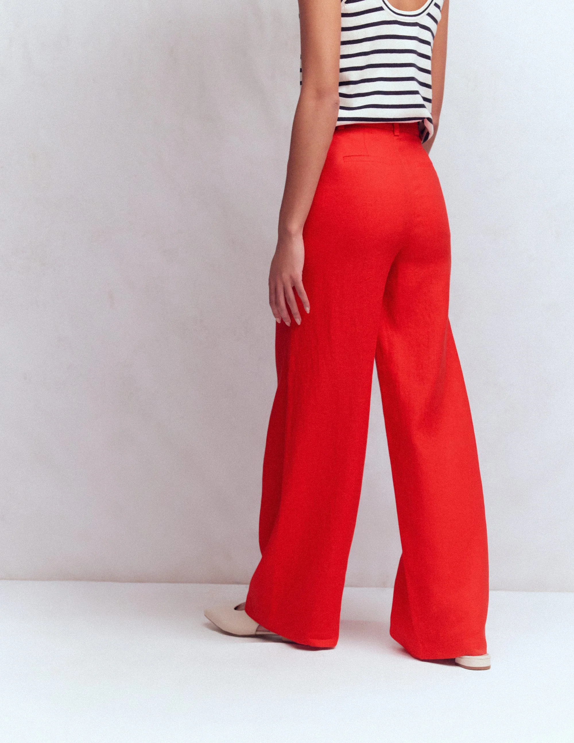 Belgravia Linen Pants-Bright Cherry - Image 3