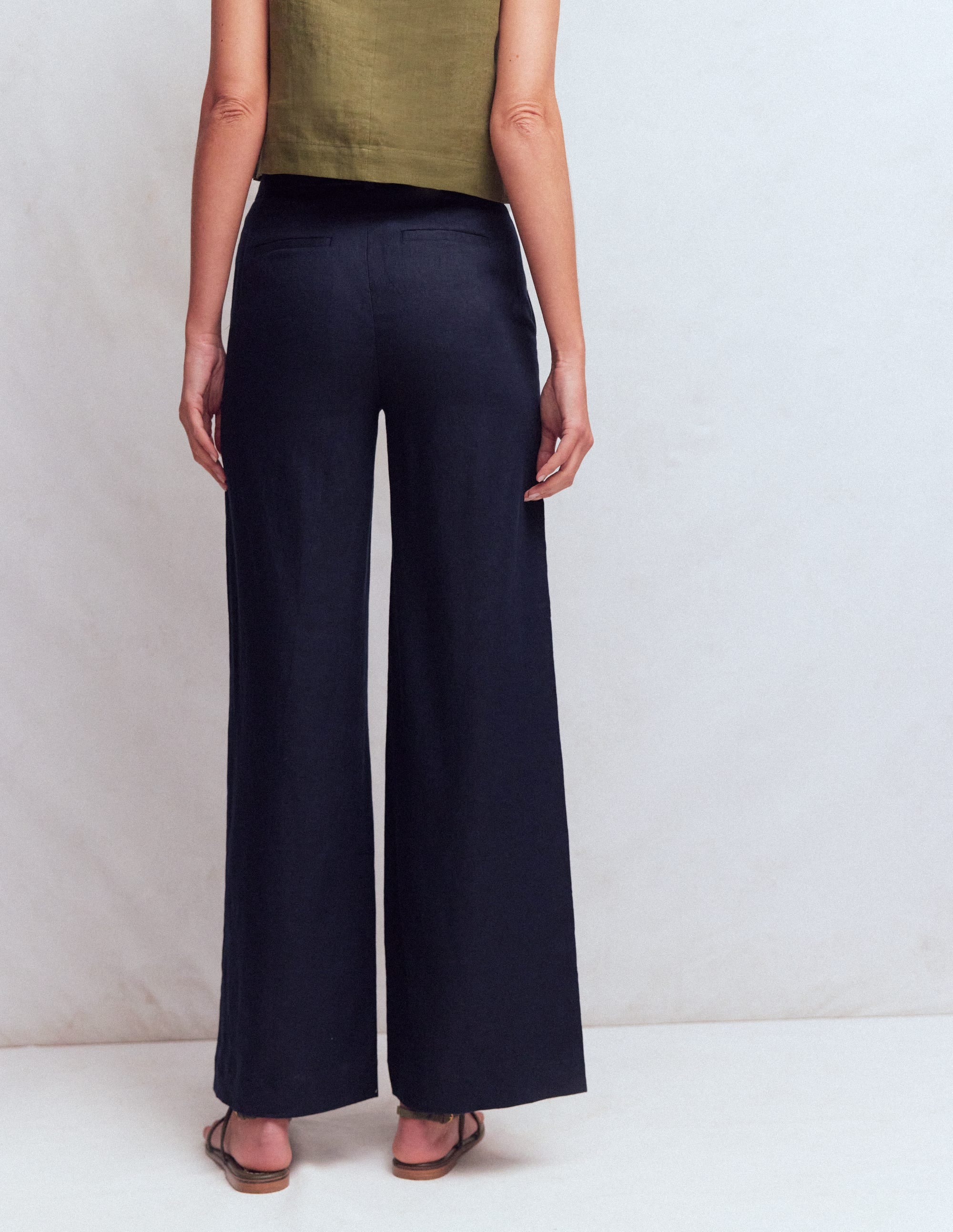 Belgravia Linen Pants-Navy - Image 3