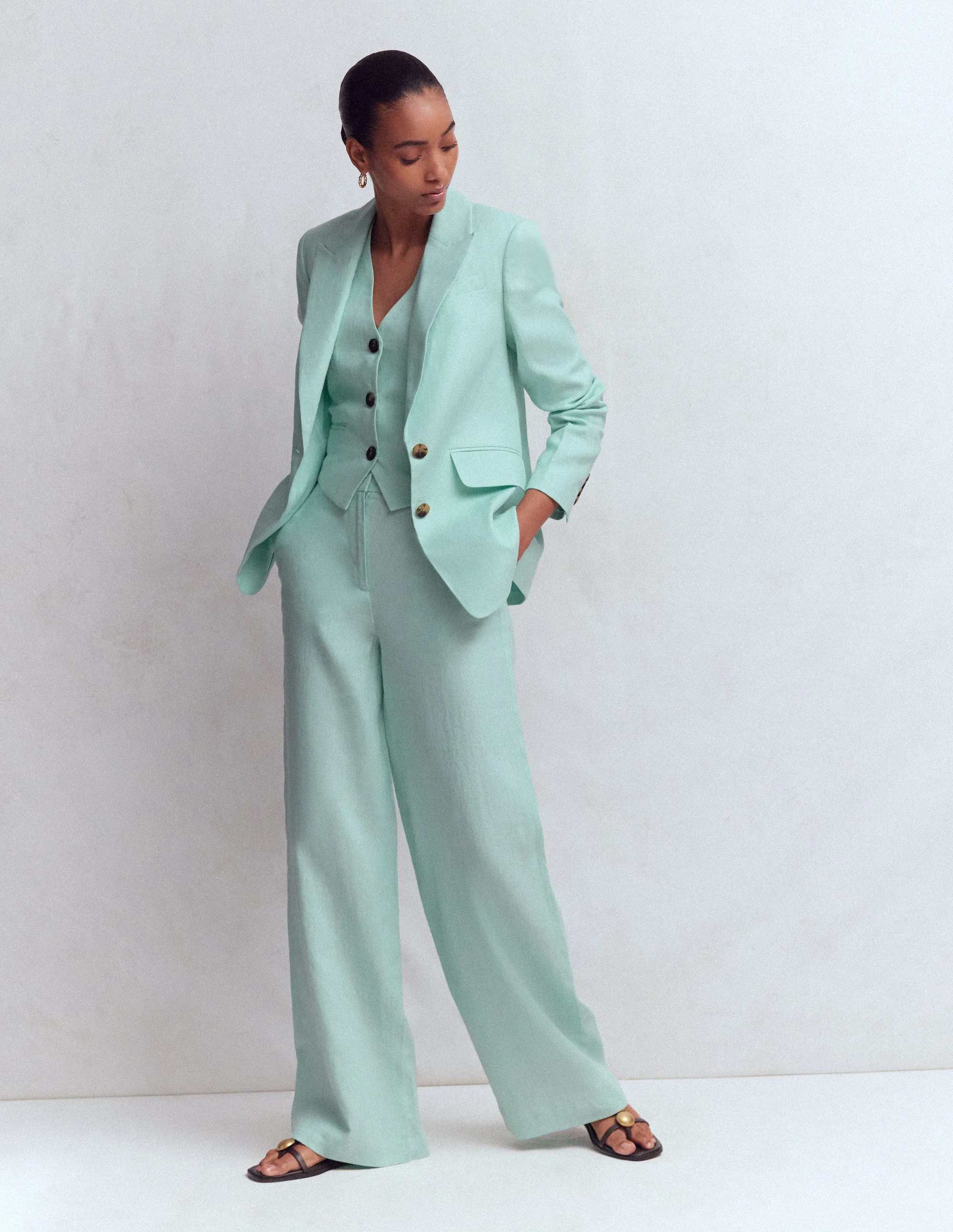 Belgravia Linen Pants-Spearmint