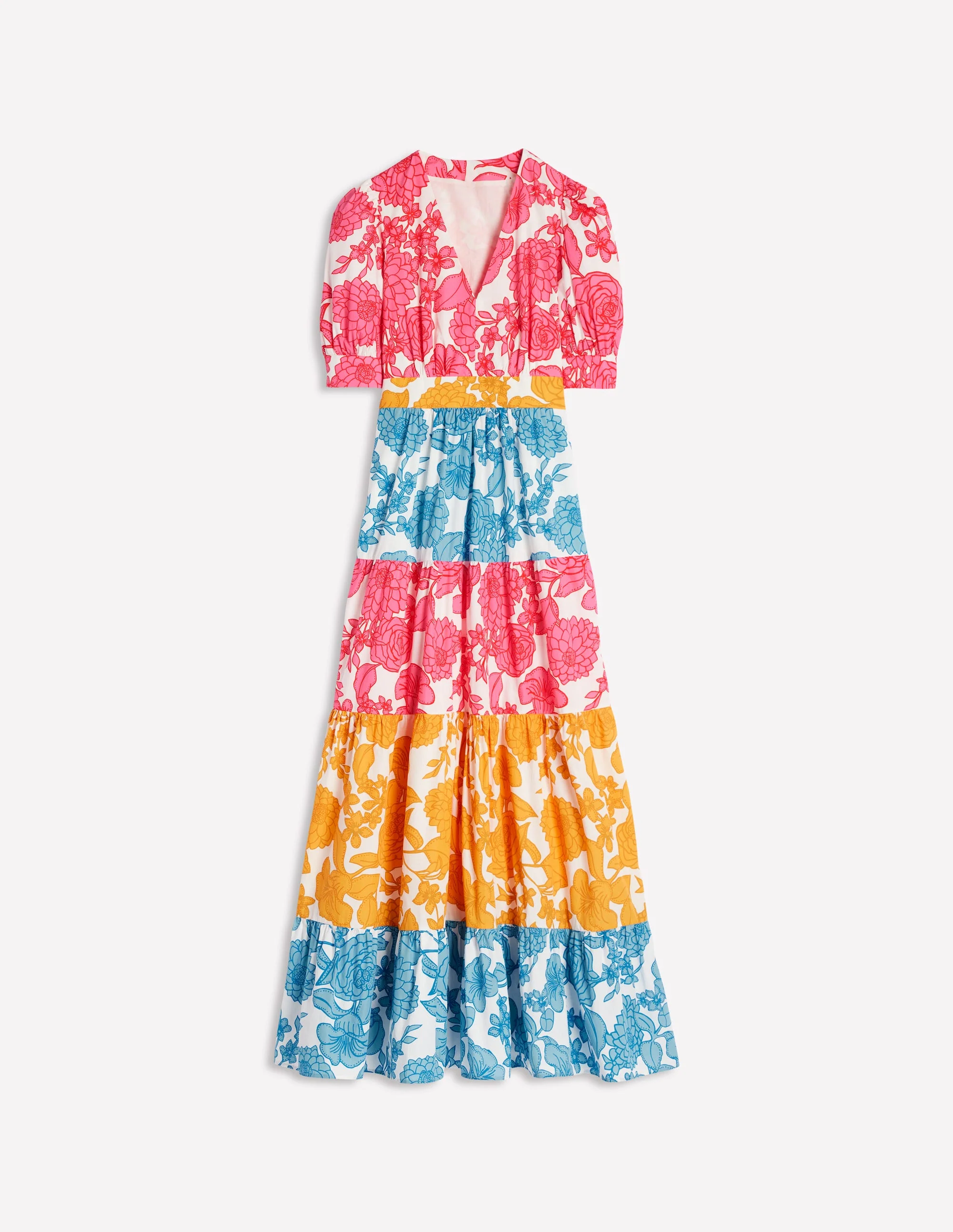 Bella Puff Sleeve Maxi Dress-Multi, Blossom Cascade - Image 6