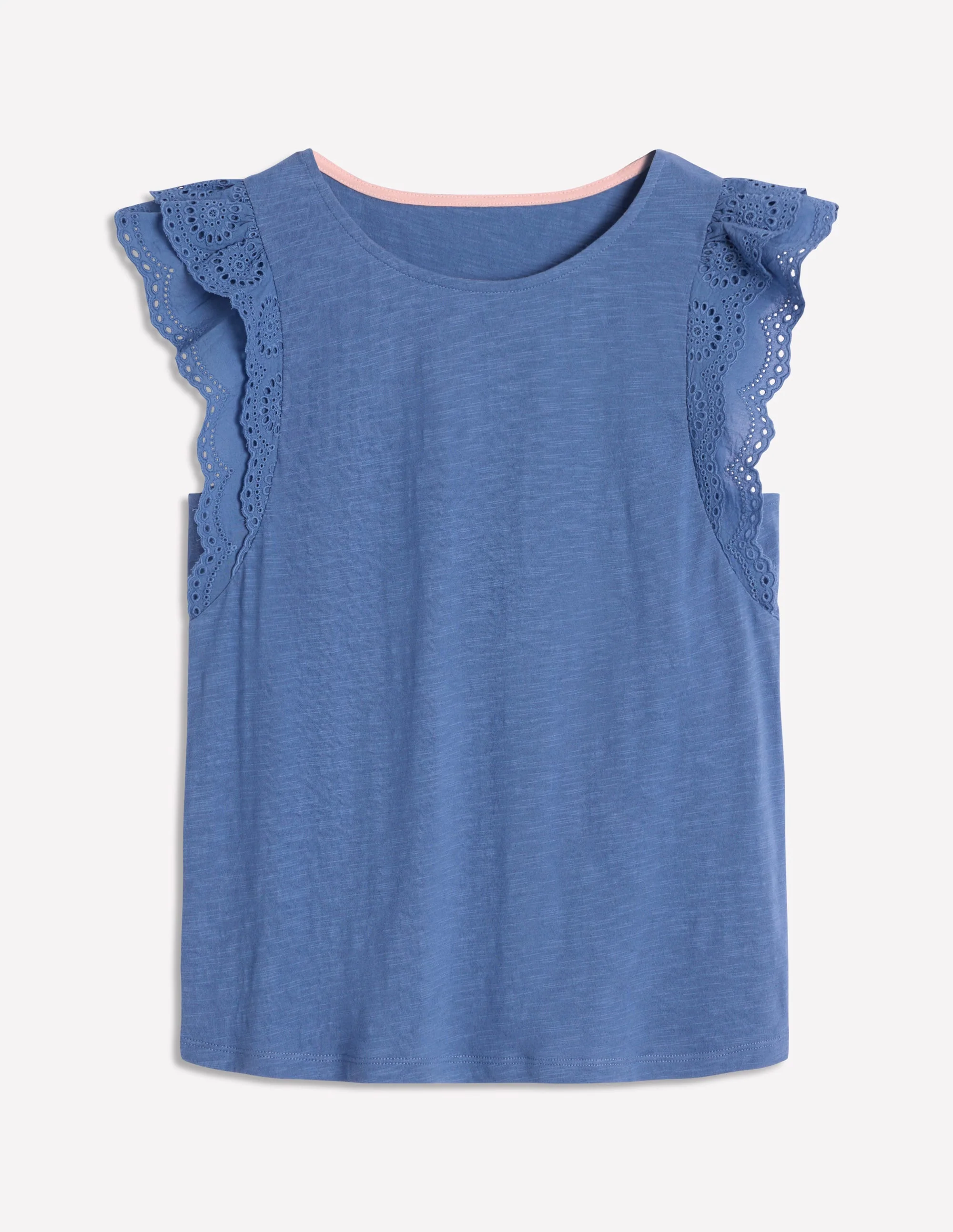 Belle Broderie Sleeve Top-Blue River - Image 5