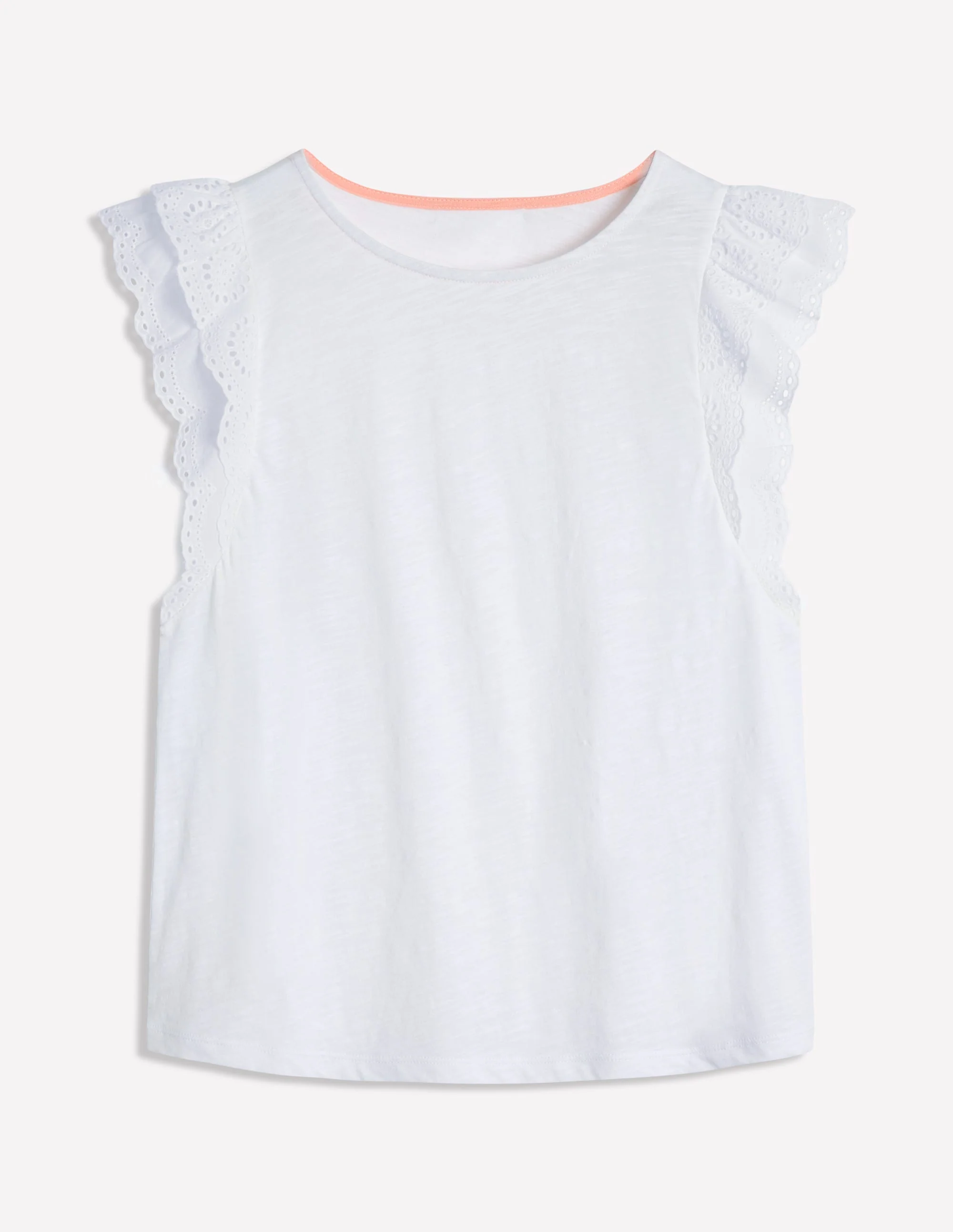 Belle Broderie Sleeve Top-White - Image 5