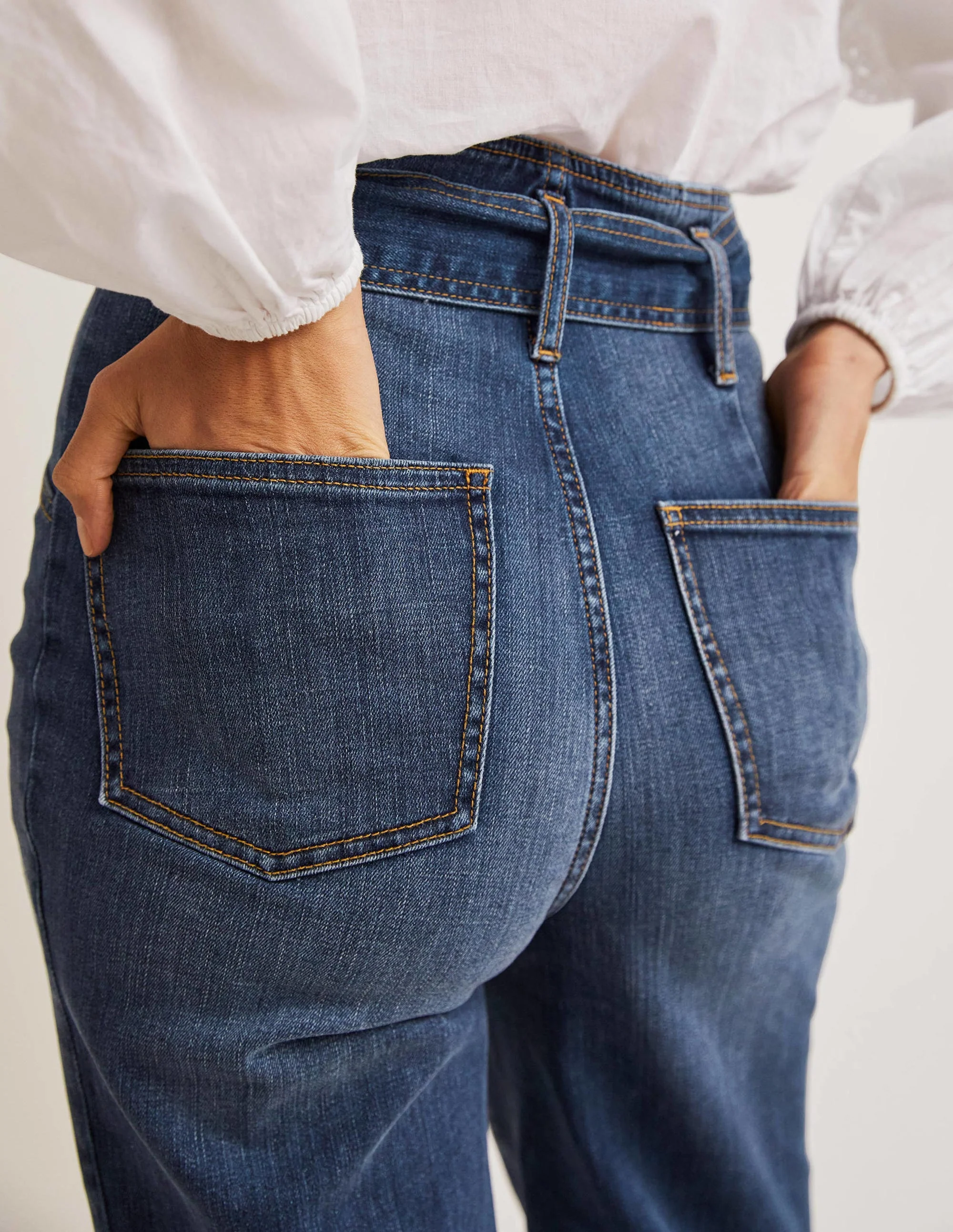 Belted High Rise Jeans-Mid Vintage - Image 5