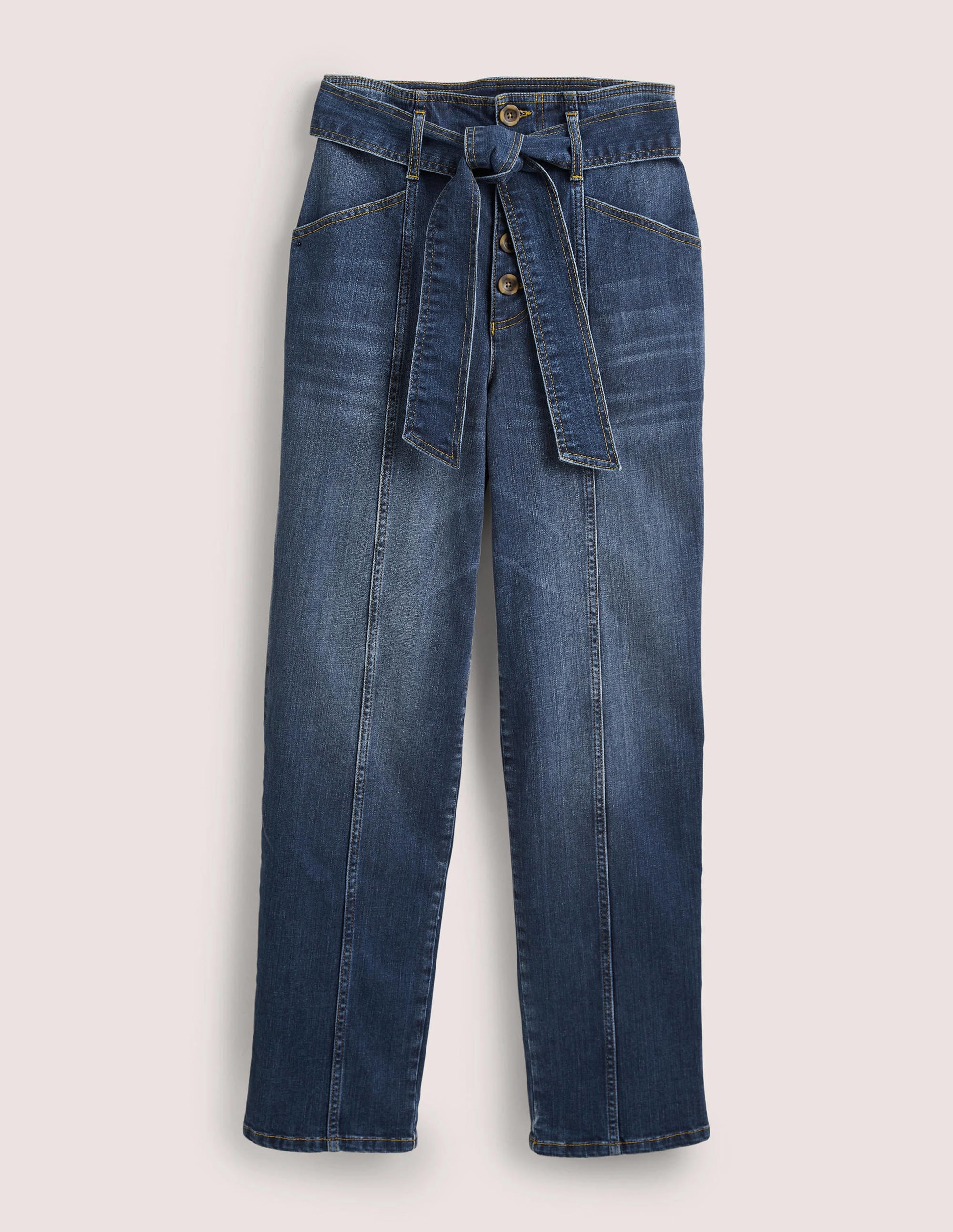 Belted High Rise Jeans-Mid Vintage - Image 6