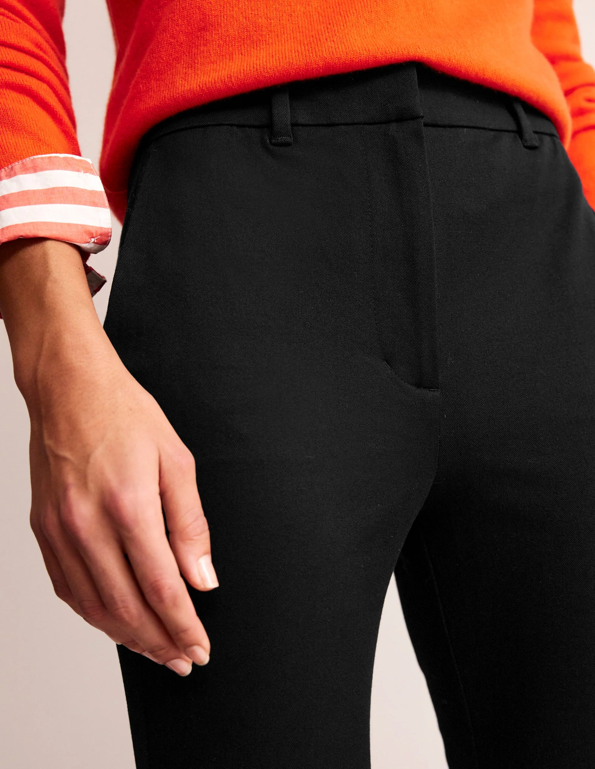 Bi-Stretch Crop Flare Pants-Black - Image 2
