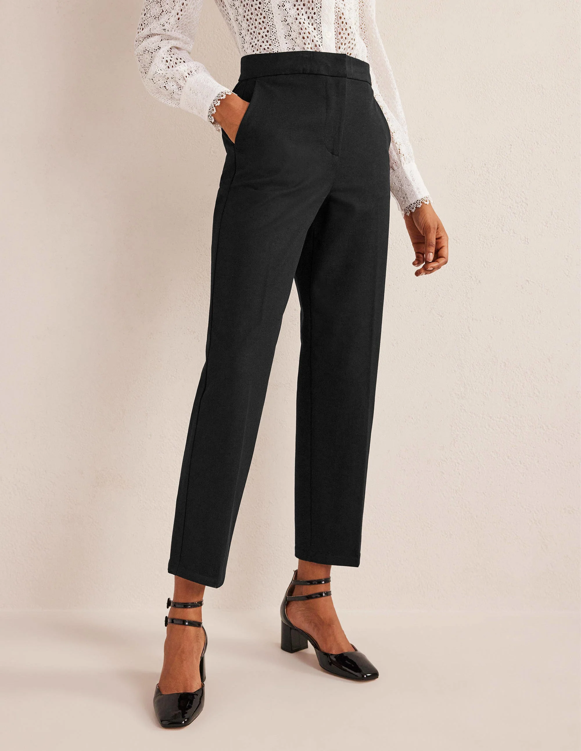 Bi-Stretch Straight Pants-Black - Image 4