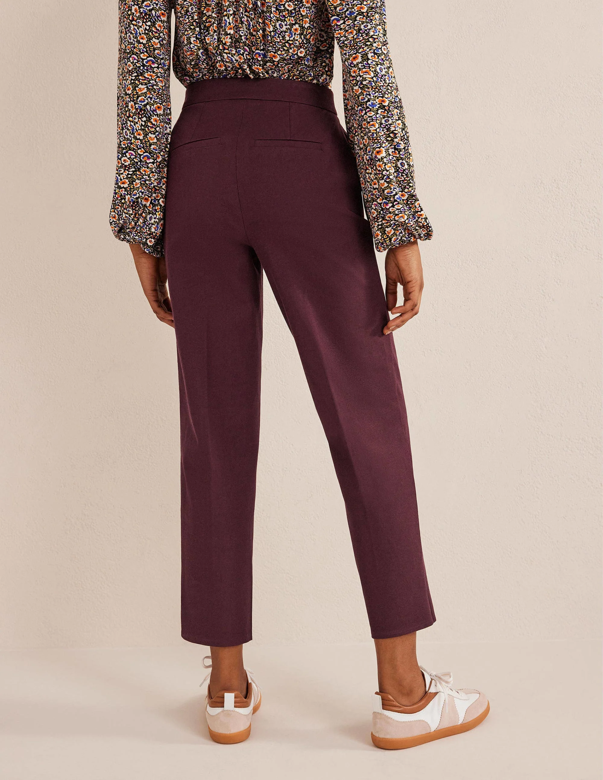 Bi-Stretch Straight Pants-Marroon - Image 3