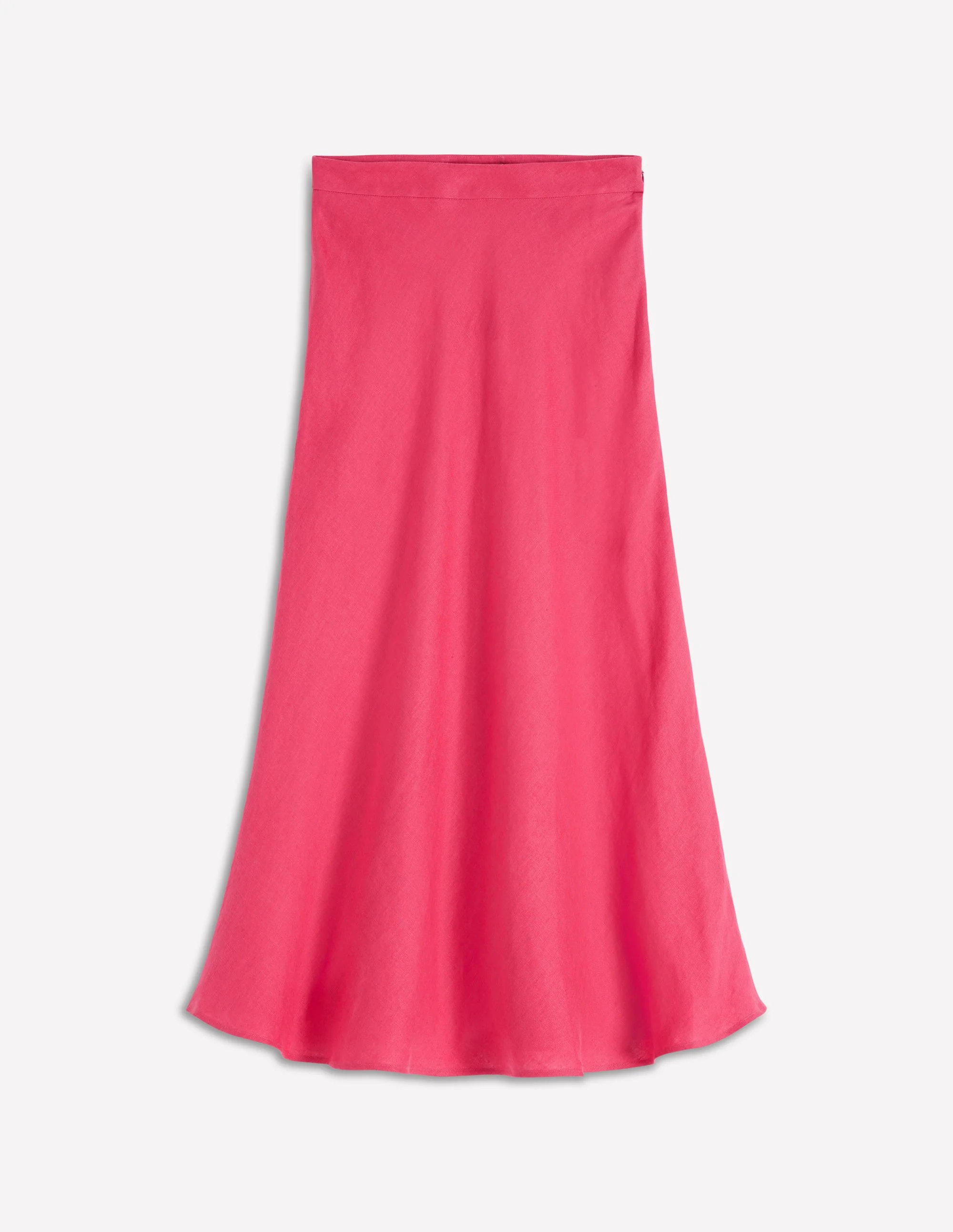 Bias Cut Linen Slip Skirt-Cherry Blush - Image 6