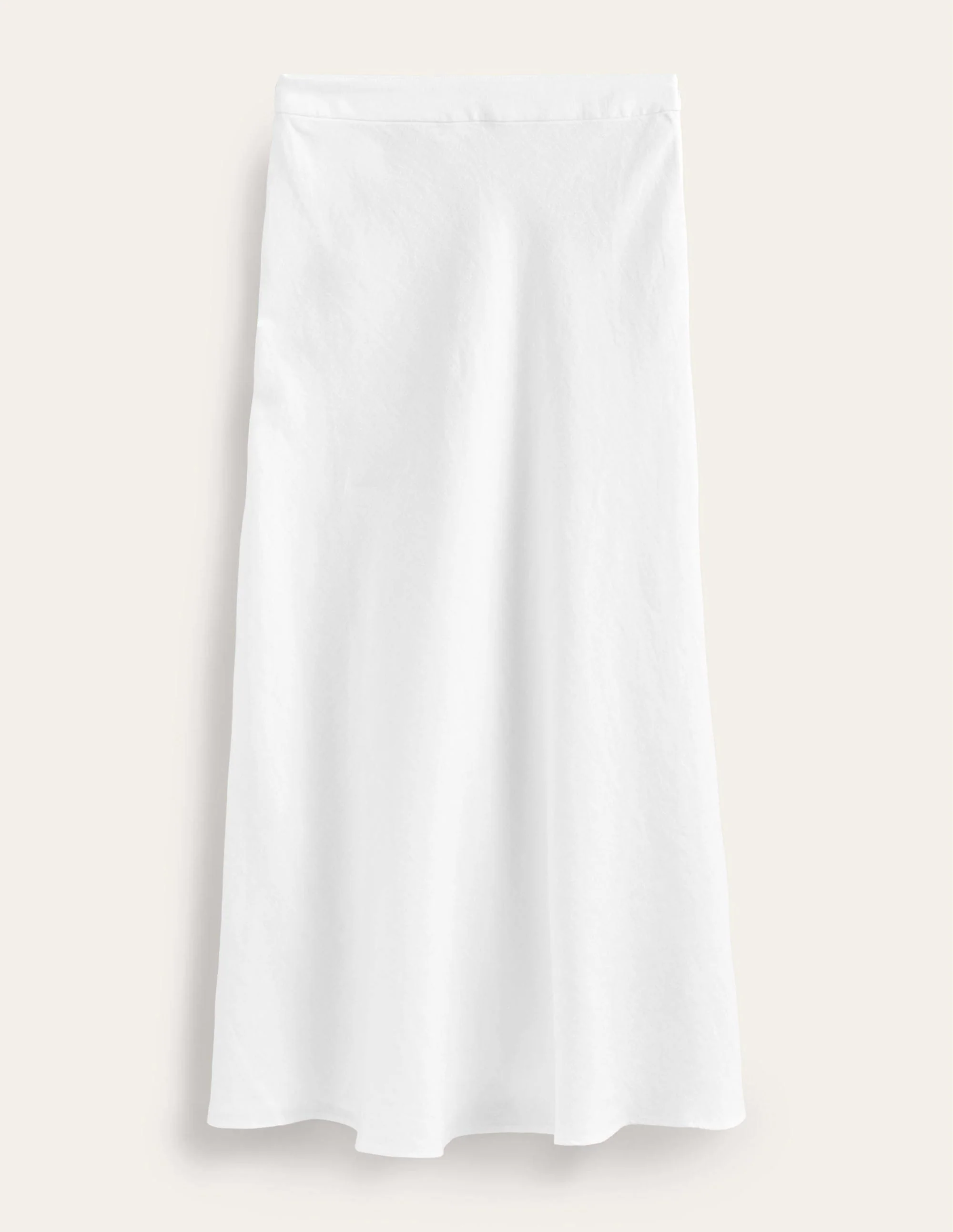 Bias Linen Midi Skirt-White - Image 6