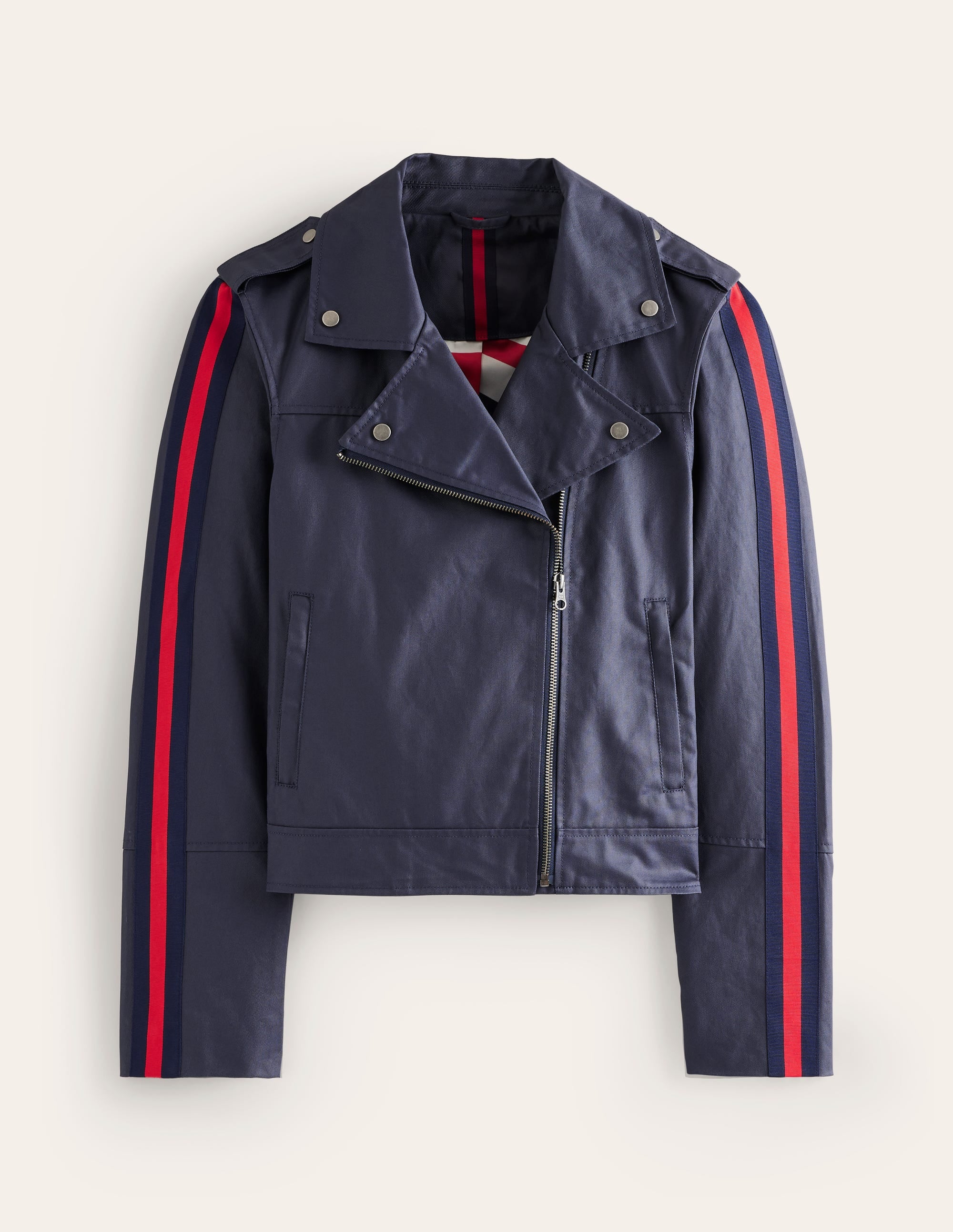 Biker Wax Jacket-Navy - Image 5