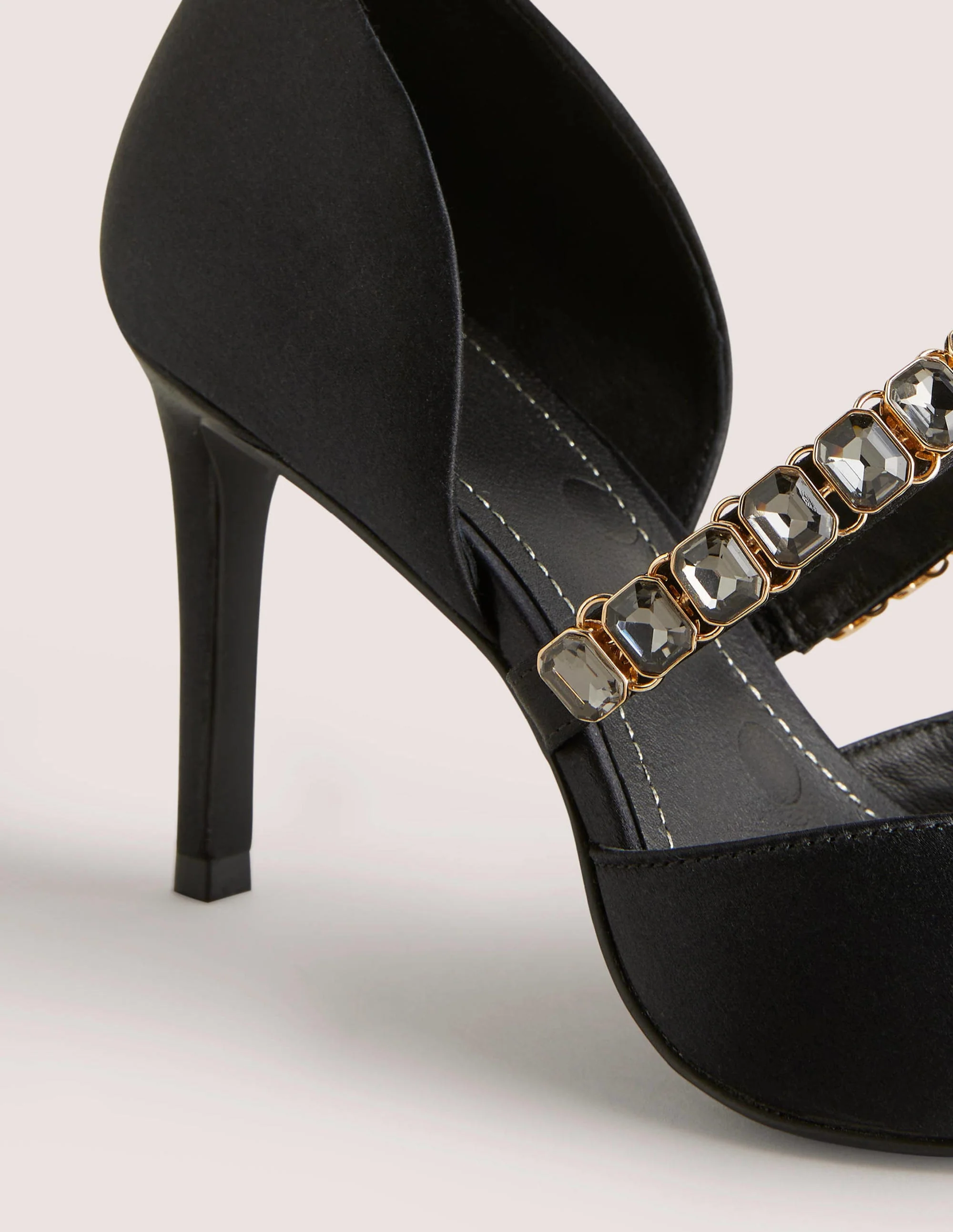 Black Crystal-Strap Heeled Courts-Black - Image 3