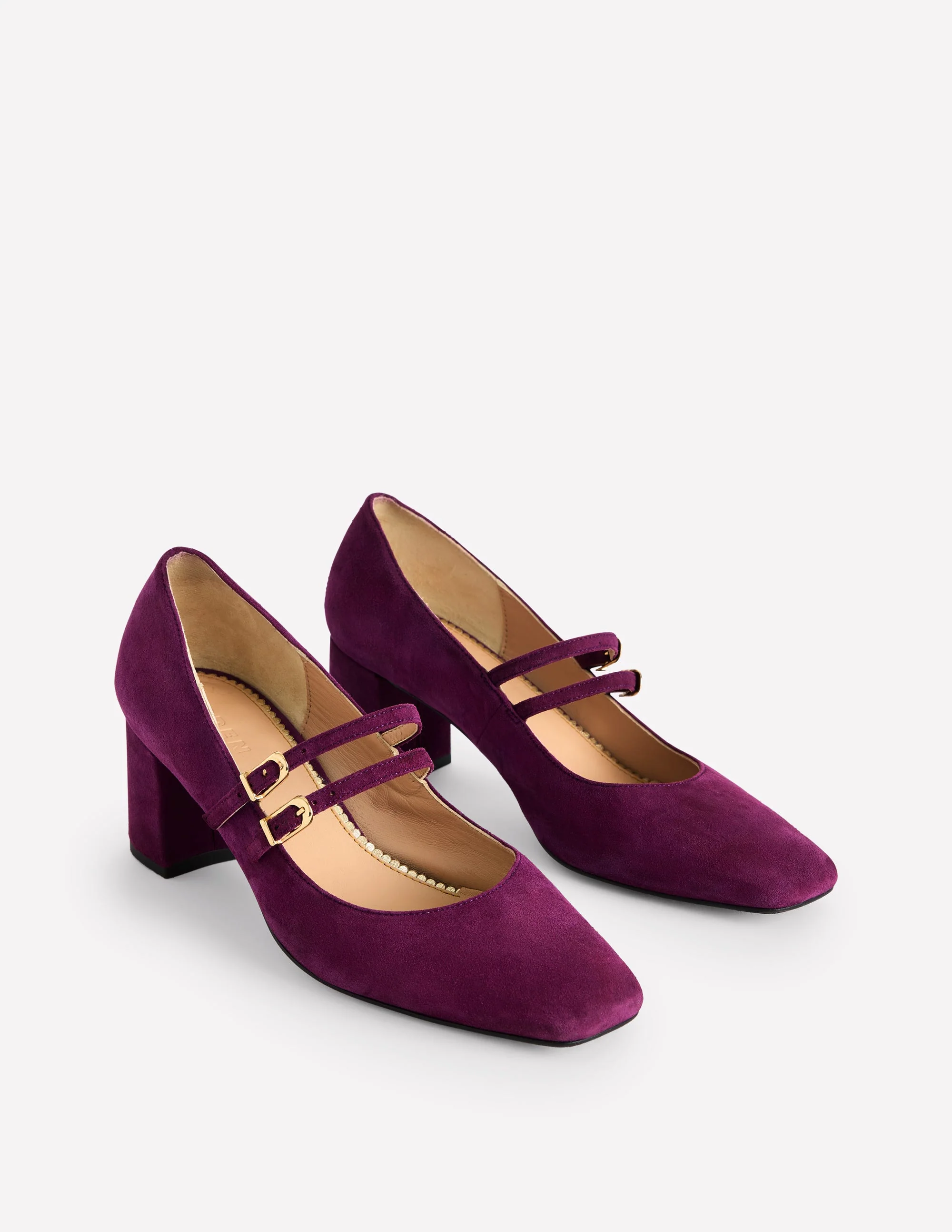 Block Heel Pump-Damson Suede - Image 3