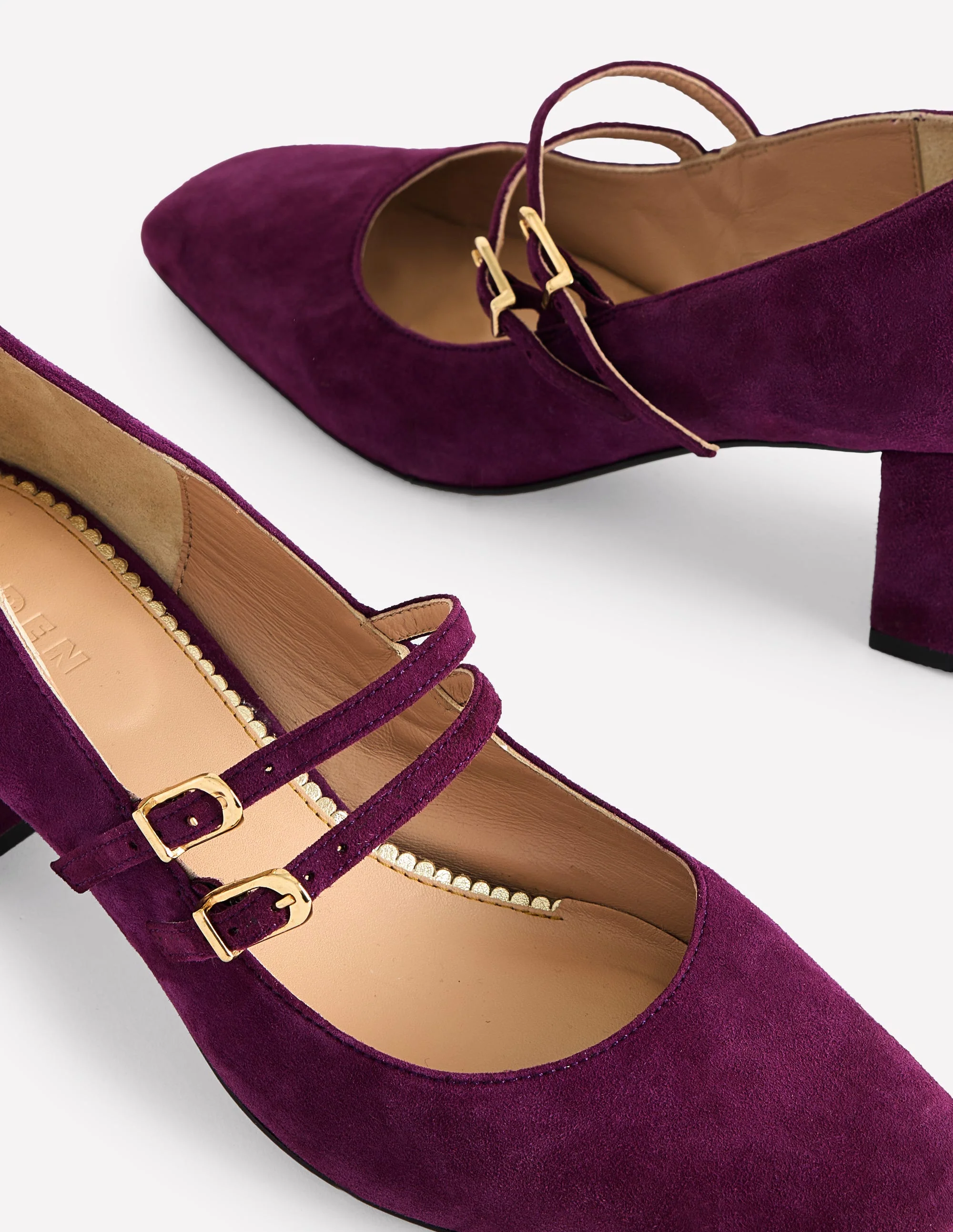 Block Heel Pump-Damson Suede - Image 4