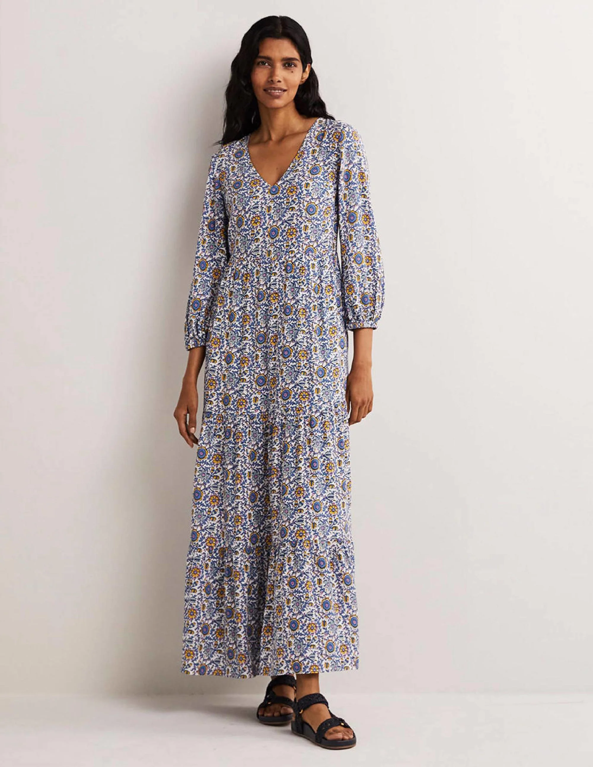 Blouson Sleeve Maxi Dress-Ivory, Enchanting Twig - Image 6