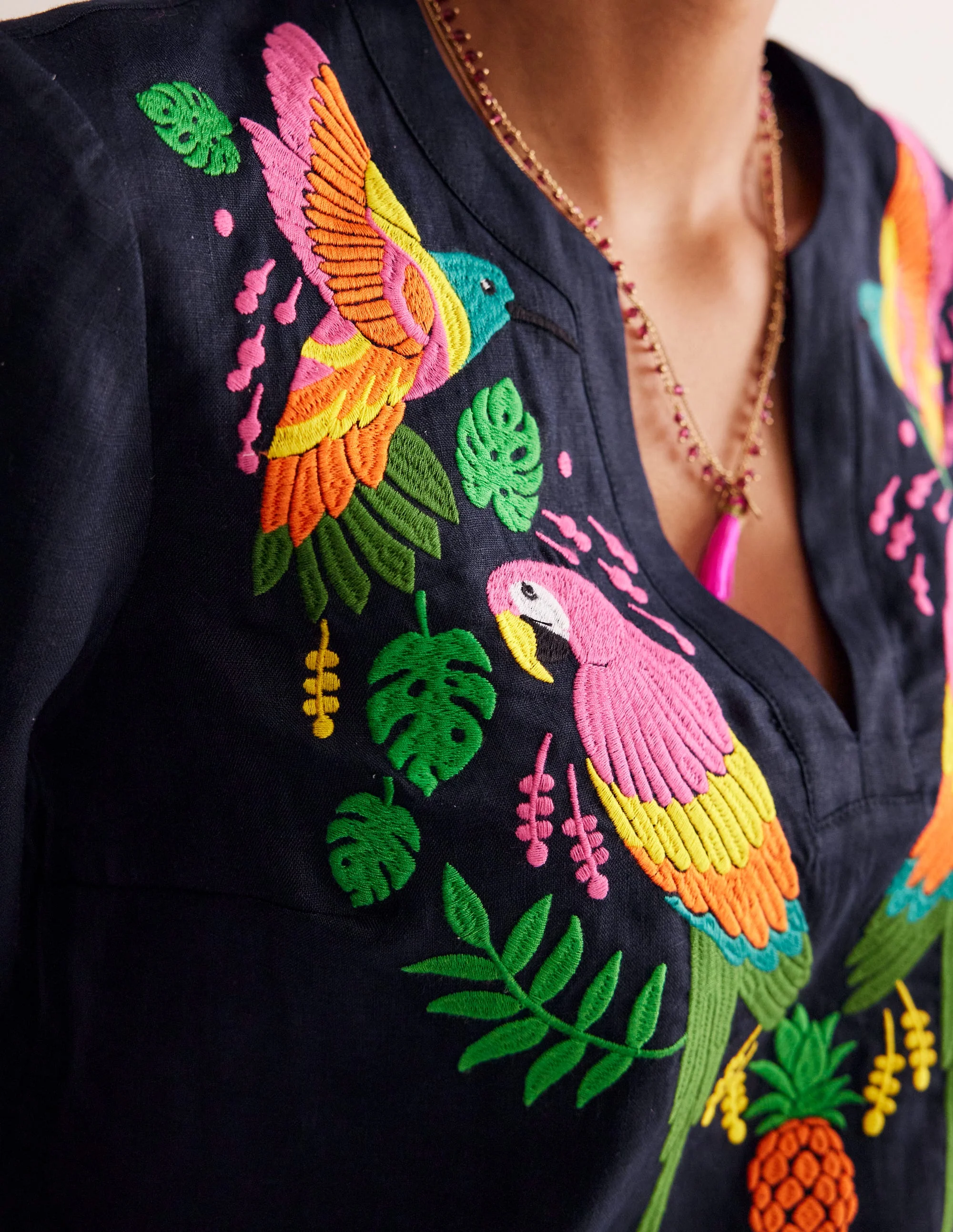 Bonnie Linen Top-Multi, Tropical Paradise - Image 3