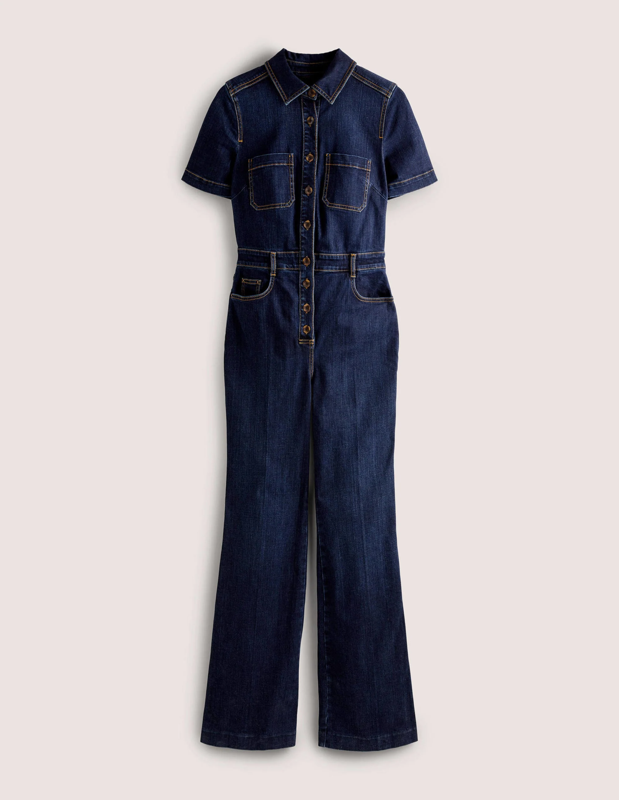 Bootcut Denim Jumpsuit-Indigo - Image 5