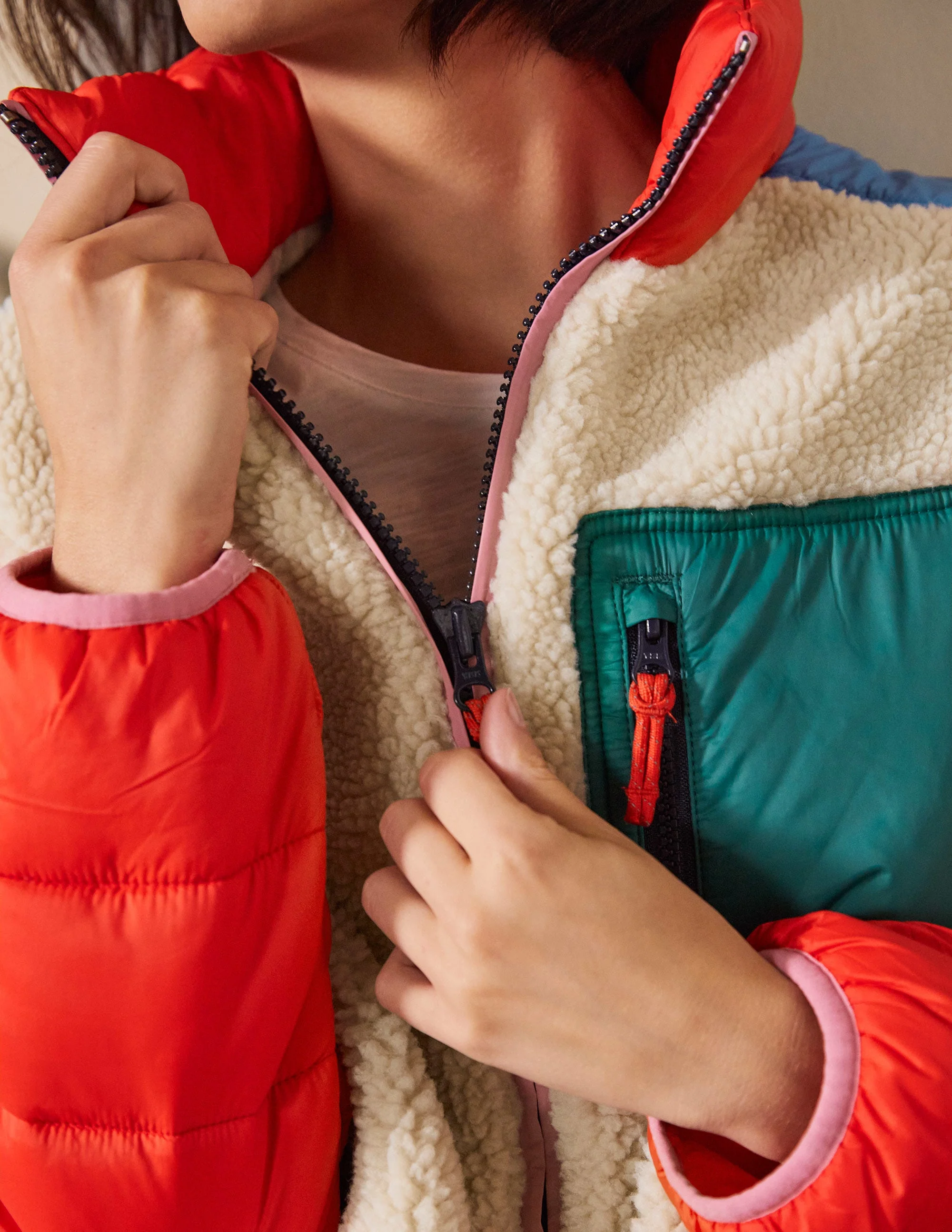Borg Mix Puffer Jacket-Rope/Firecracker - Image 2