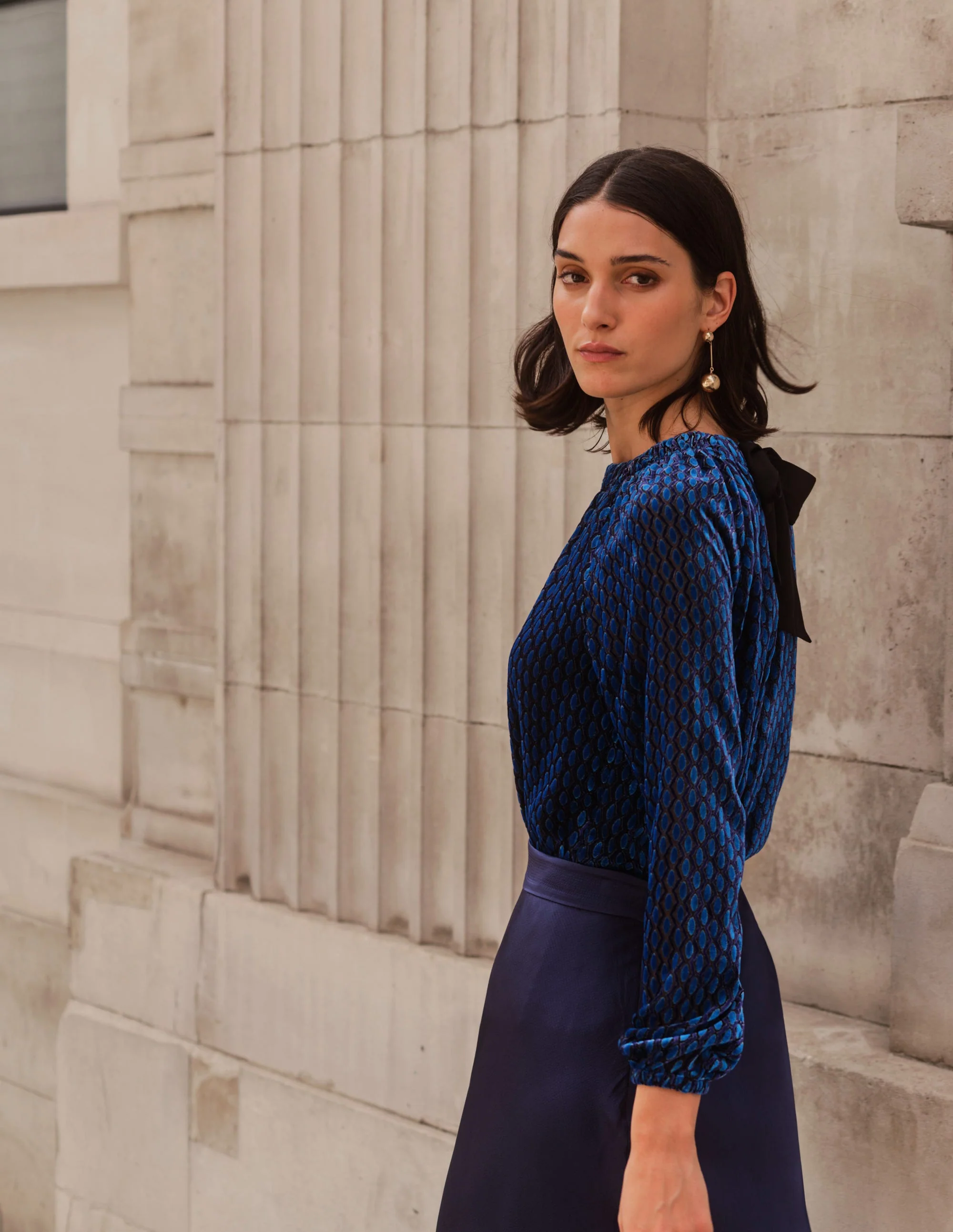 Bow-Back Top-Bright Cobalt, Geo Valley - Image 5