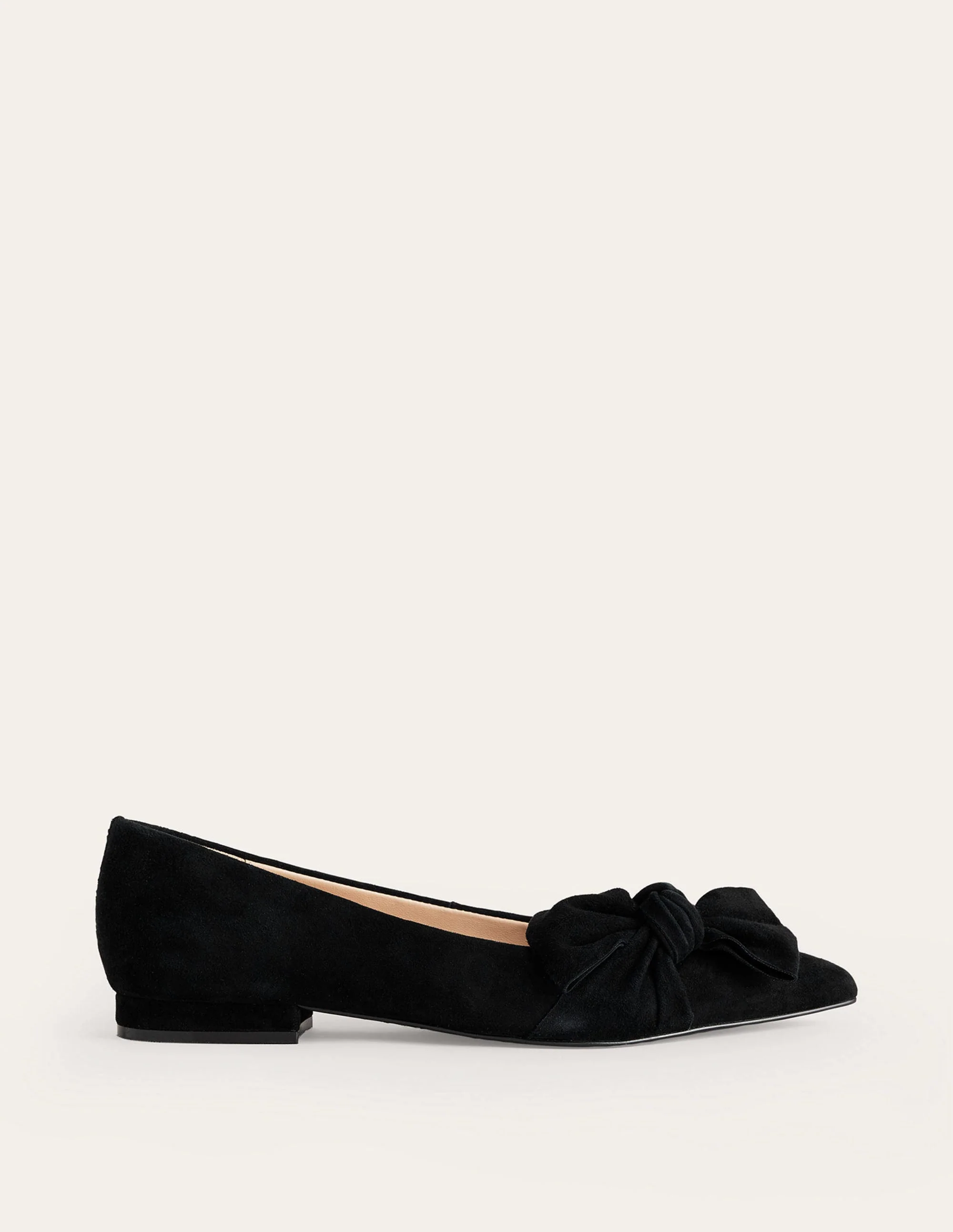 Bow Ballet Flats-Black Suede - Image 2