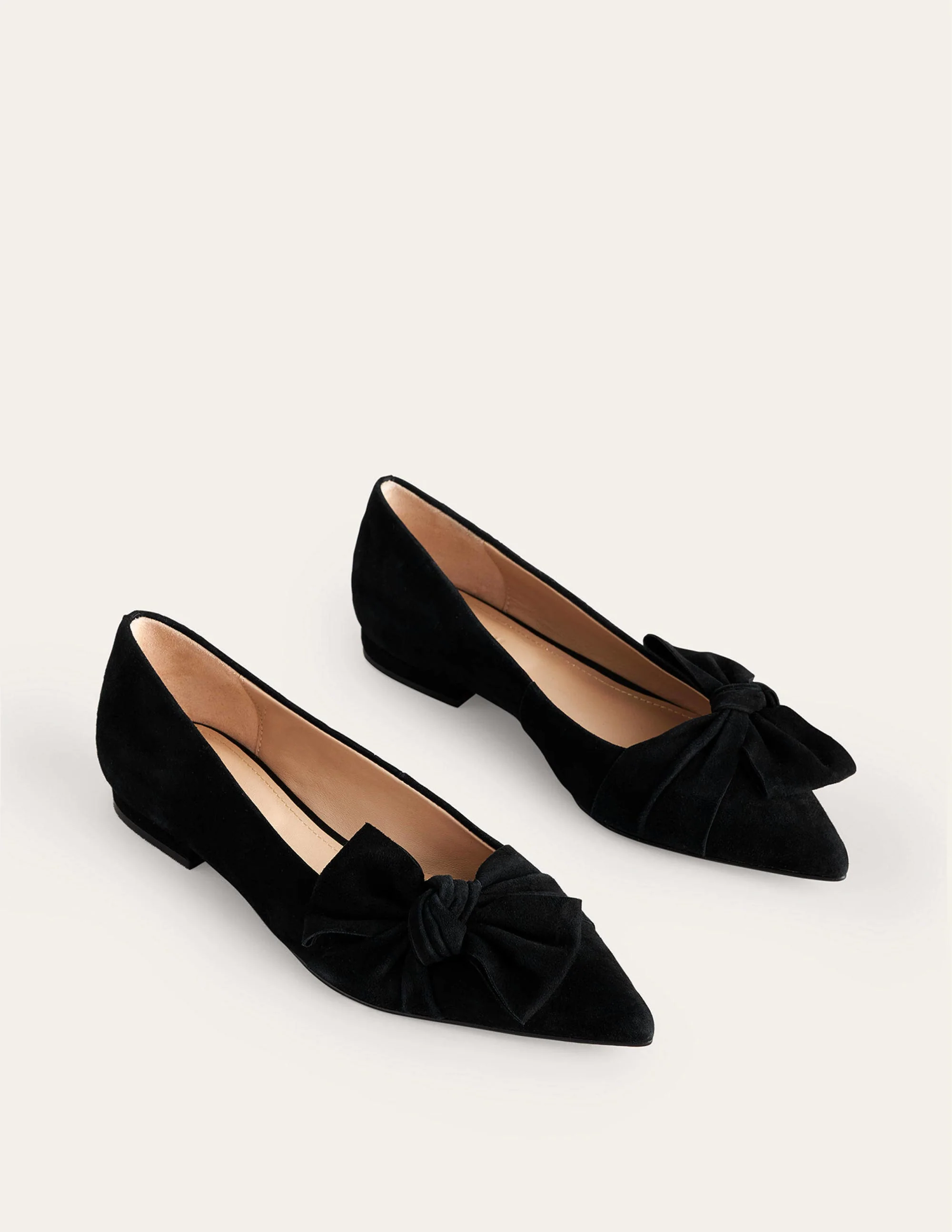 Bow Ballet Flats-Black Suede - Image 3