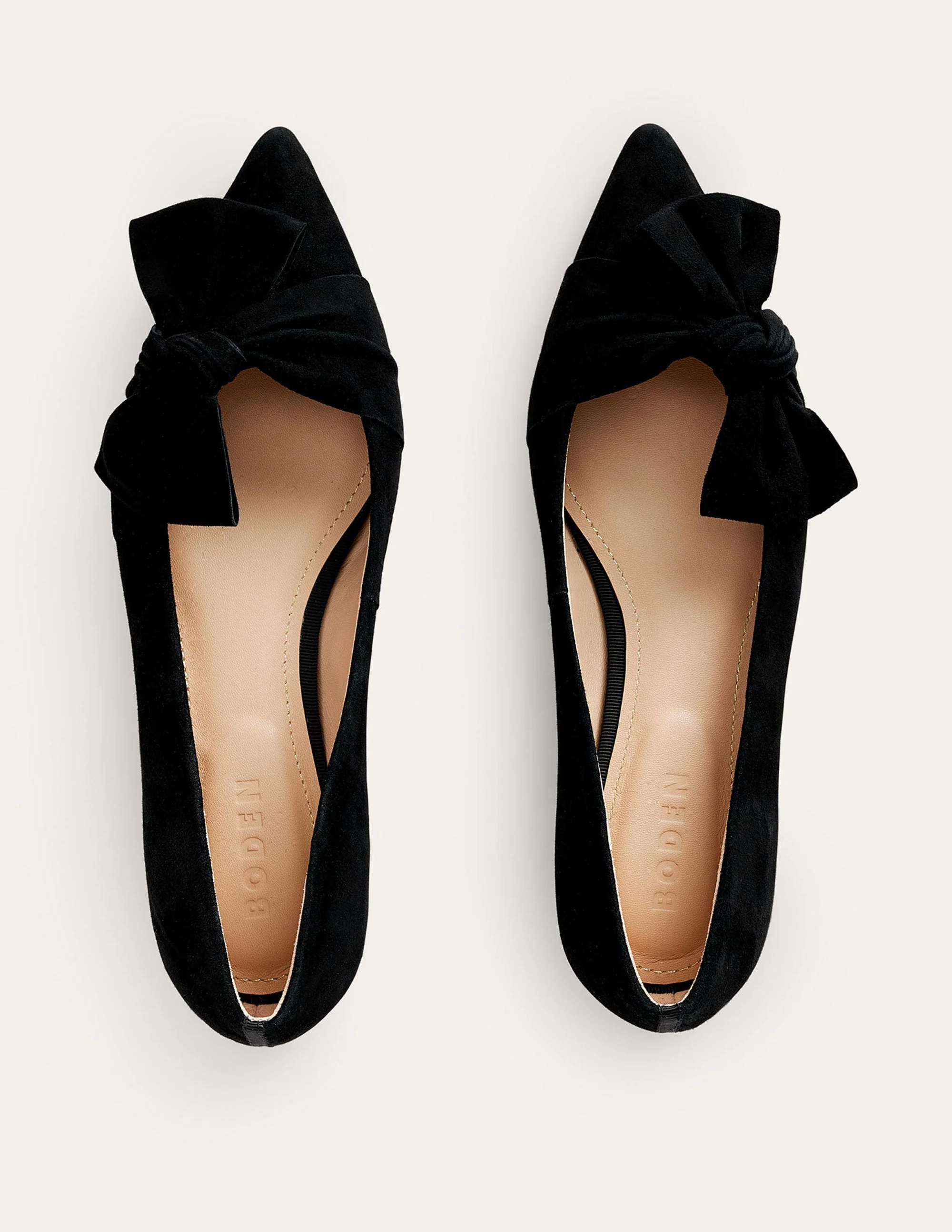 Bow Ballet Flats-Black Suede - Image 5
