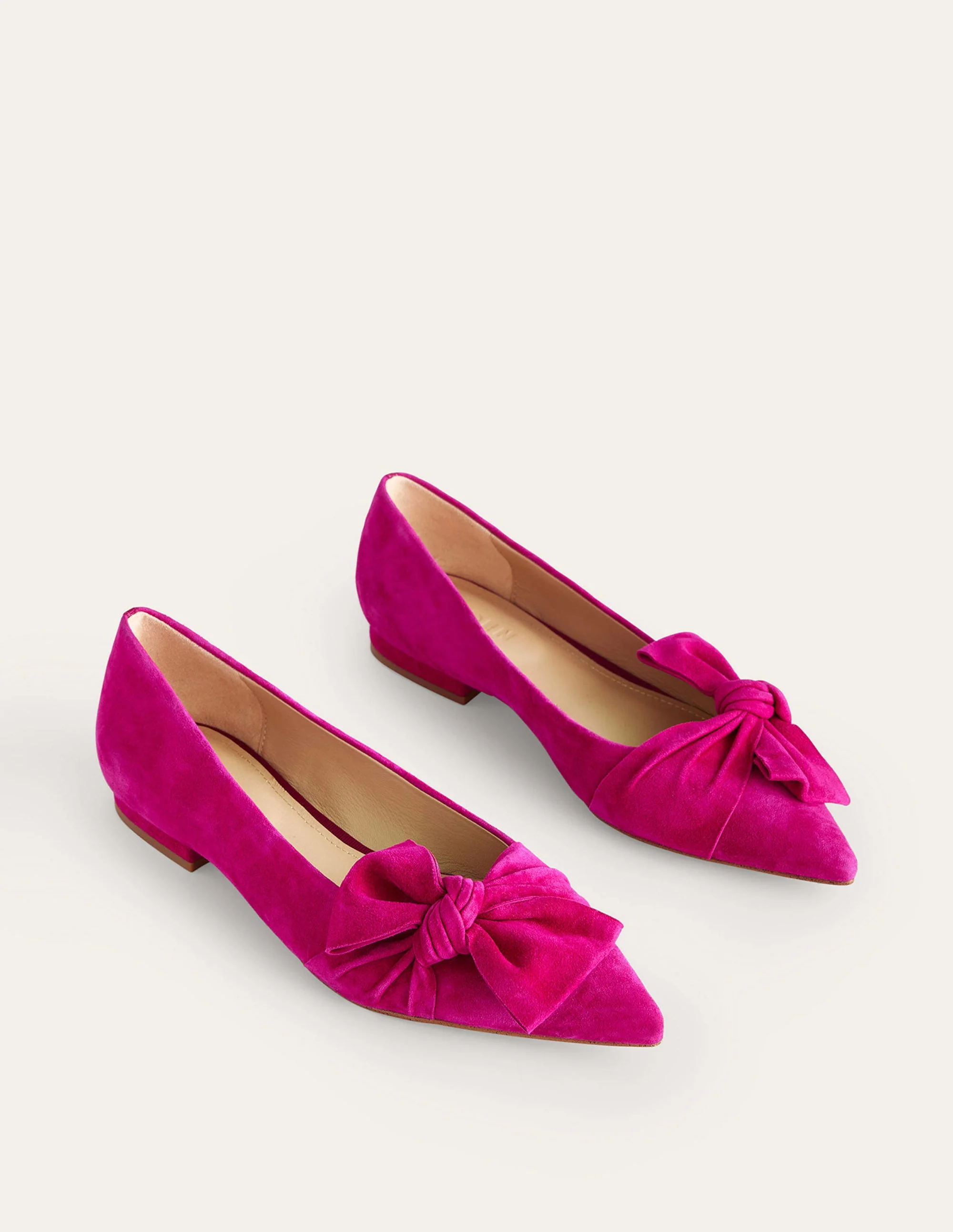 Bow Ballet Flats-Vibrant Plum Suede - Image 3