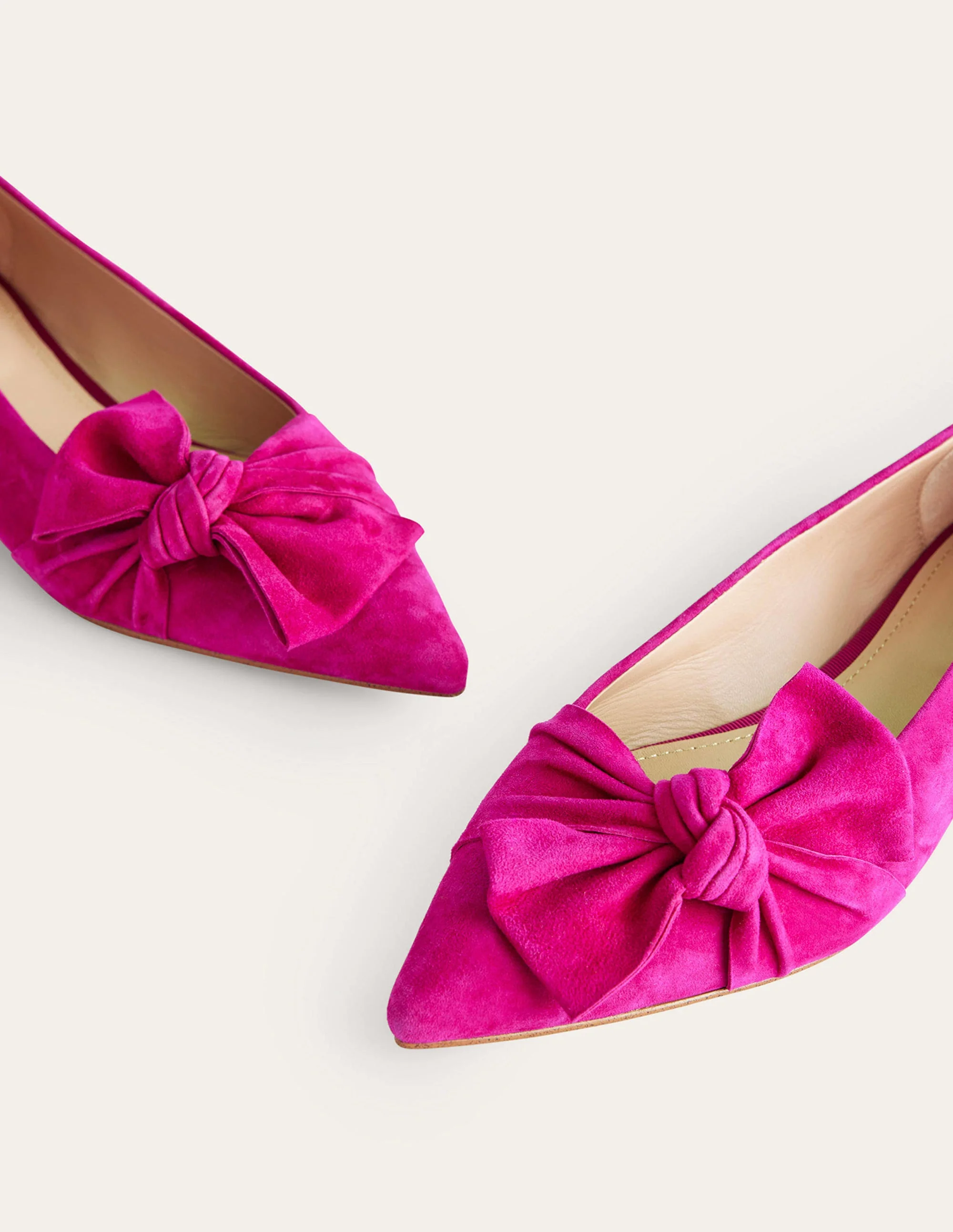 Bow Ballet Flats-Vibrant Plum Suede - Image 4