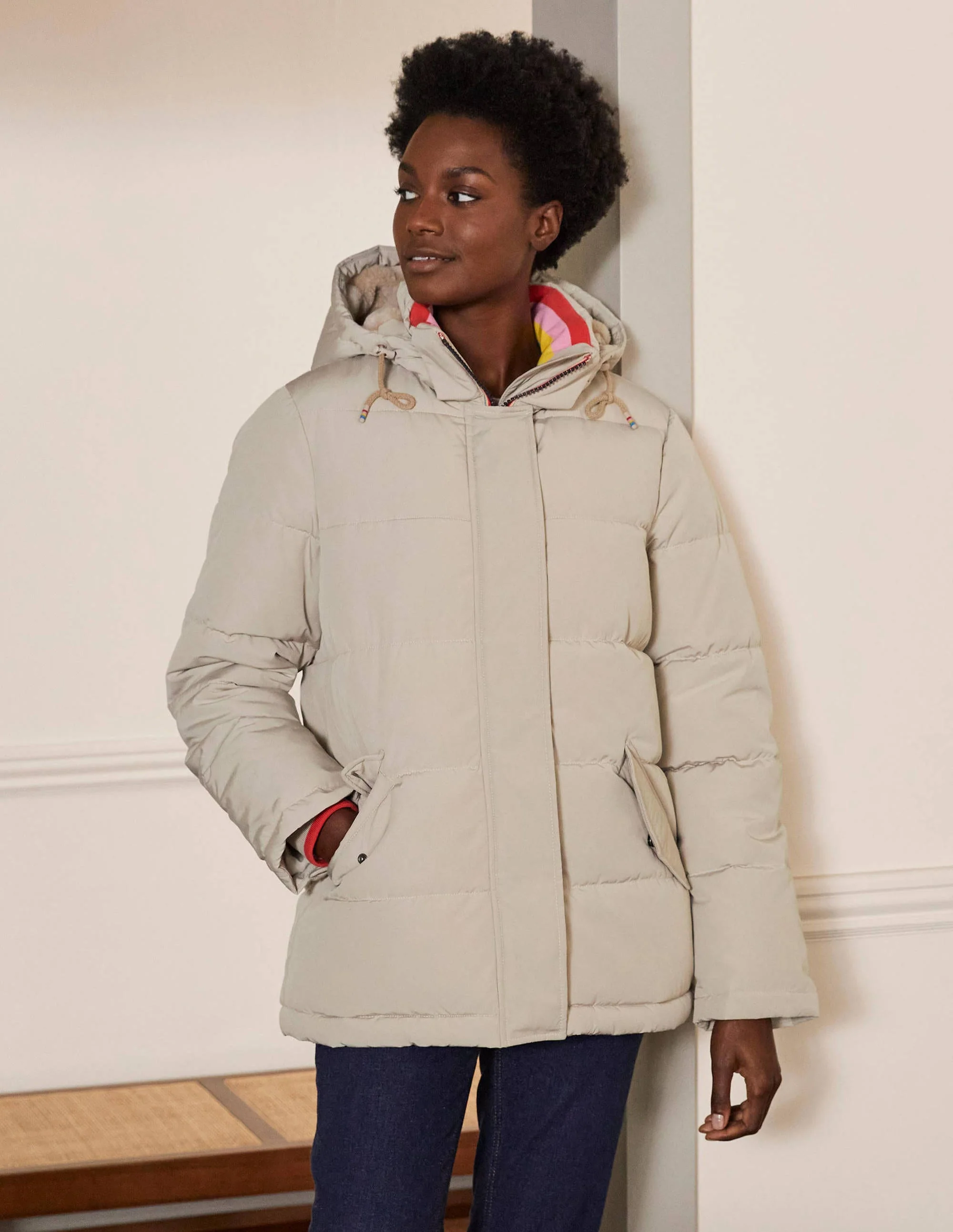 Brecon Puffer Coat-Linen - Image 2