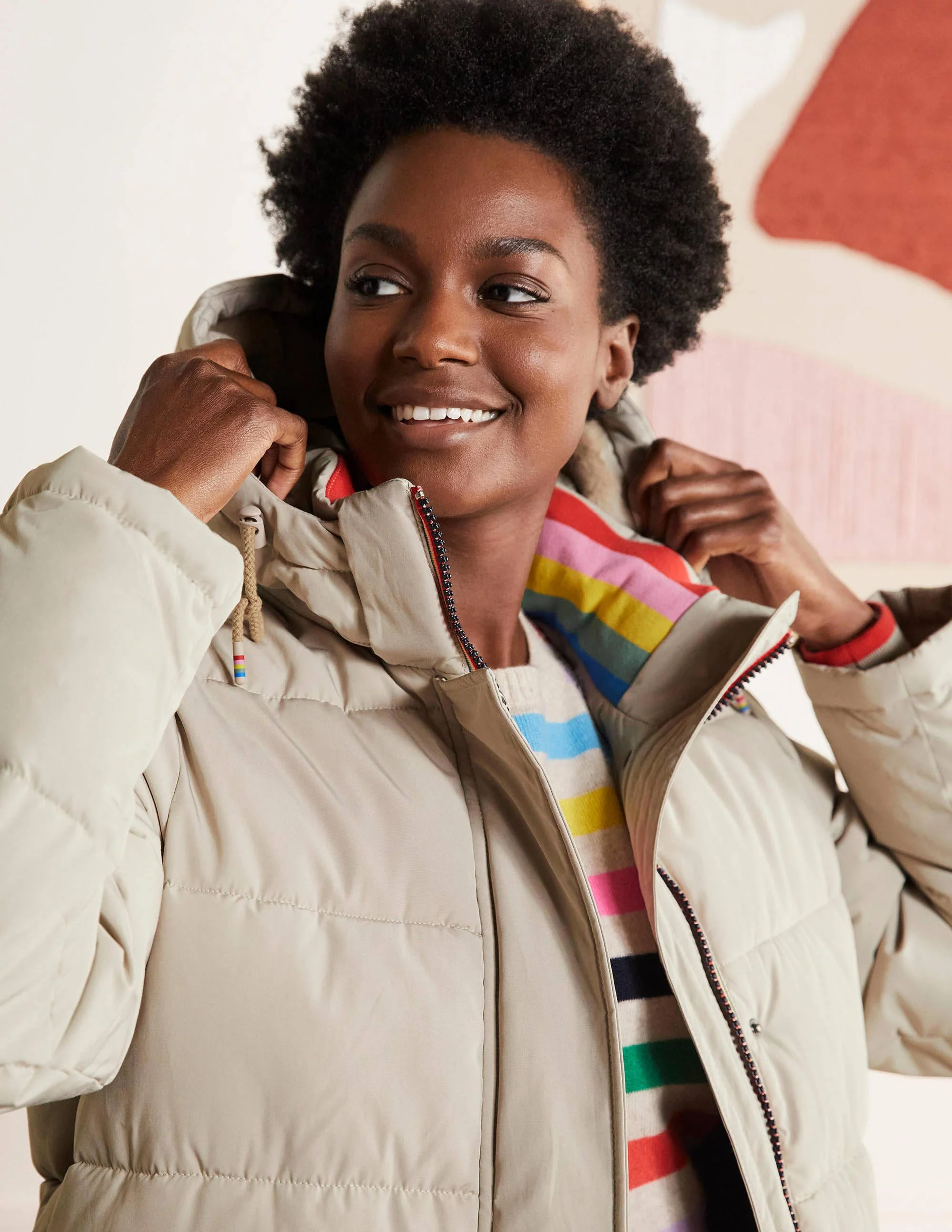 Brecon Puffer Coat-Linen - Image 5