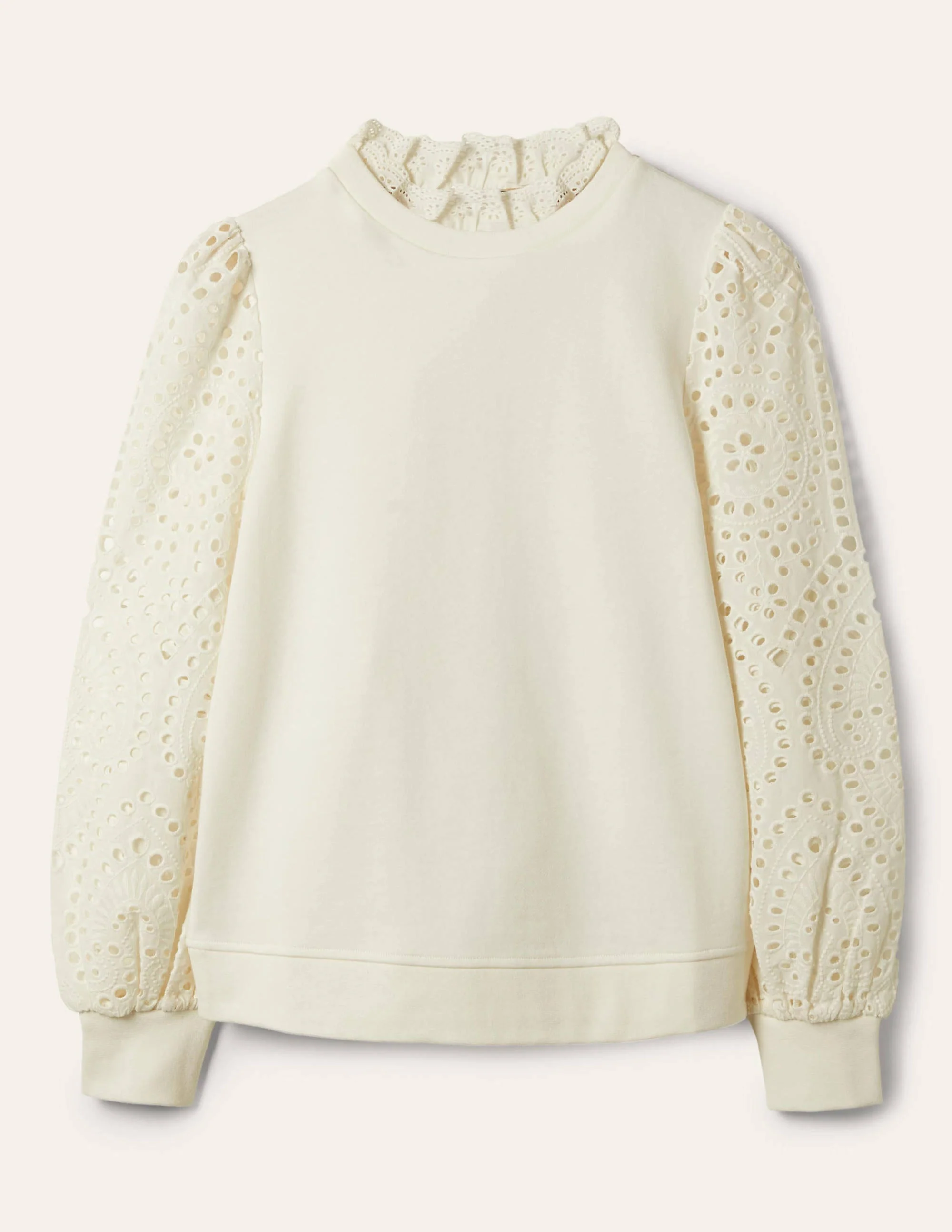 Broderie Blouson Sweatshirt-Ivory - Image 5