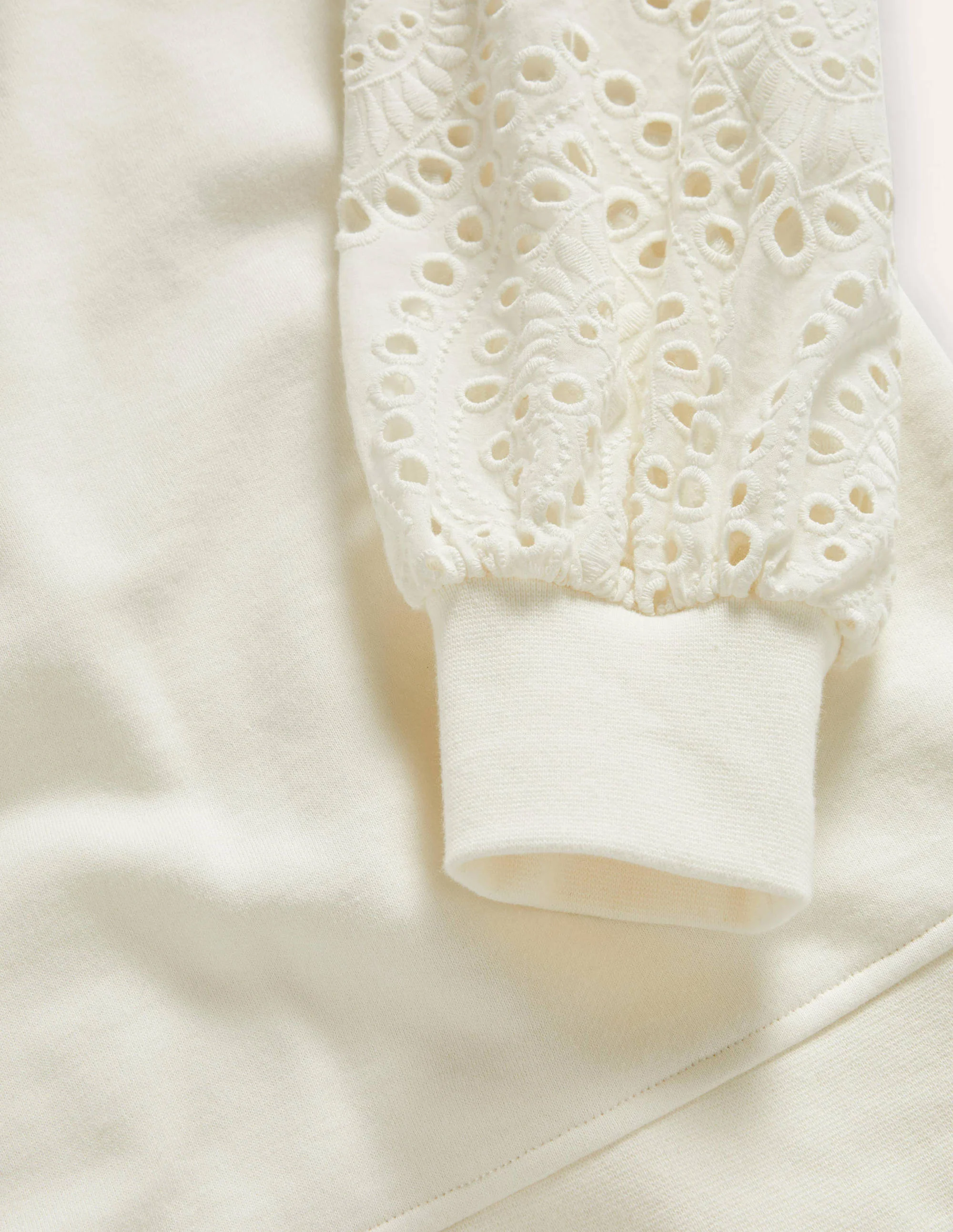 Broderie Blouson Sweatshirt-Ivory - Image 6