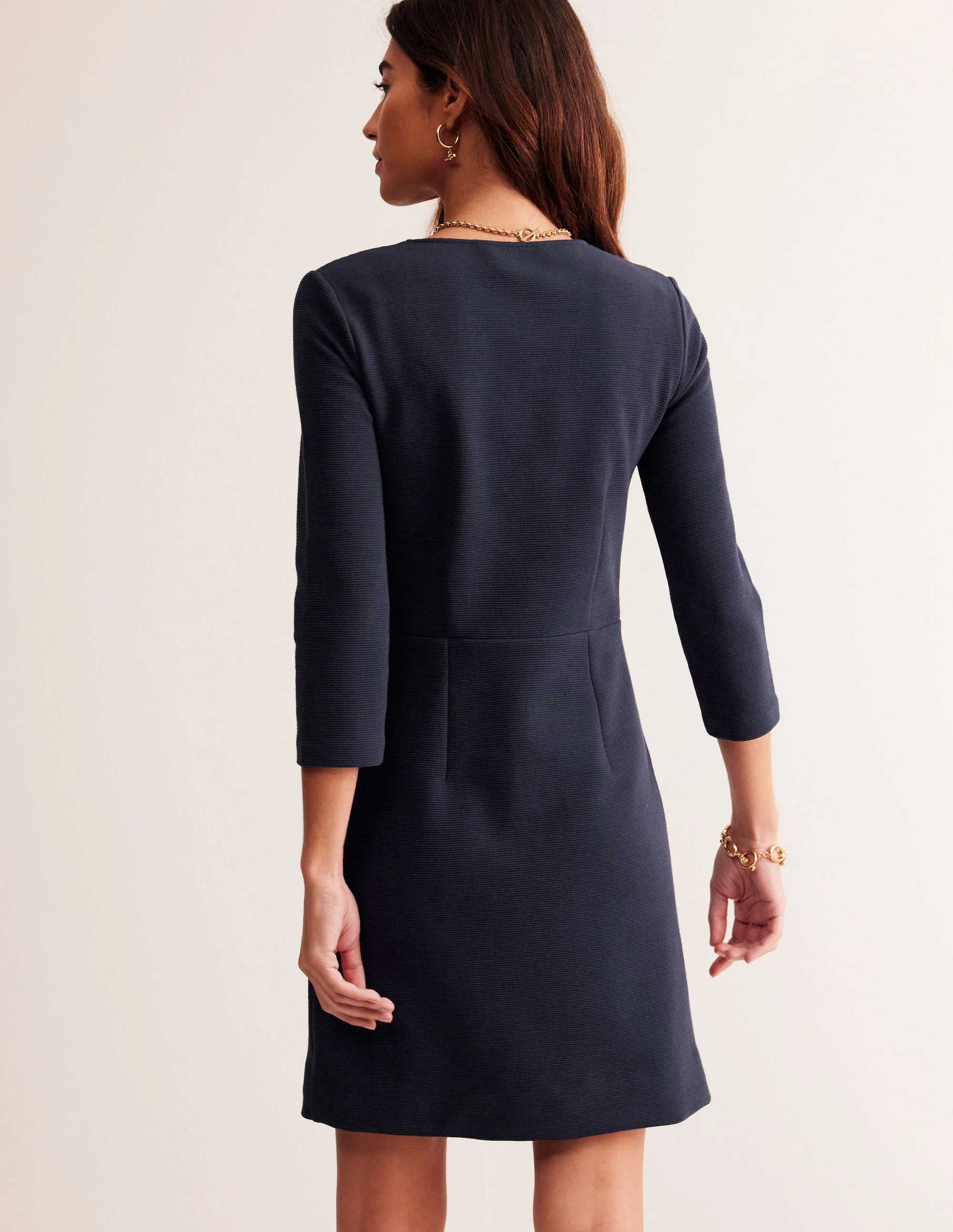 Bronte Ottoman Dress-Navy - Image 3