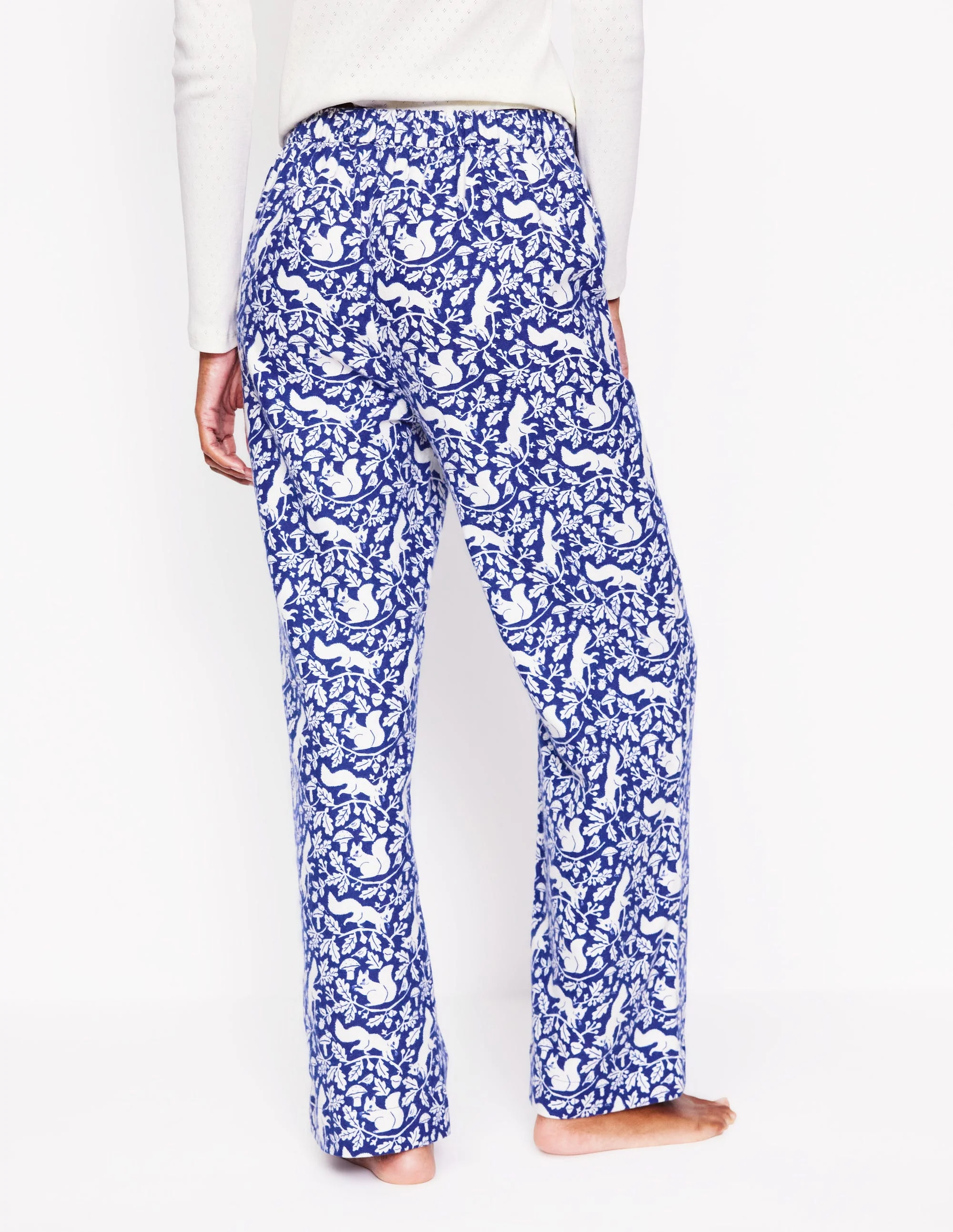 Brushed Cotton Pajama Pants-Blue, Woodland Squirrel - Image 3