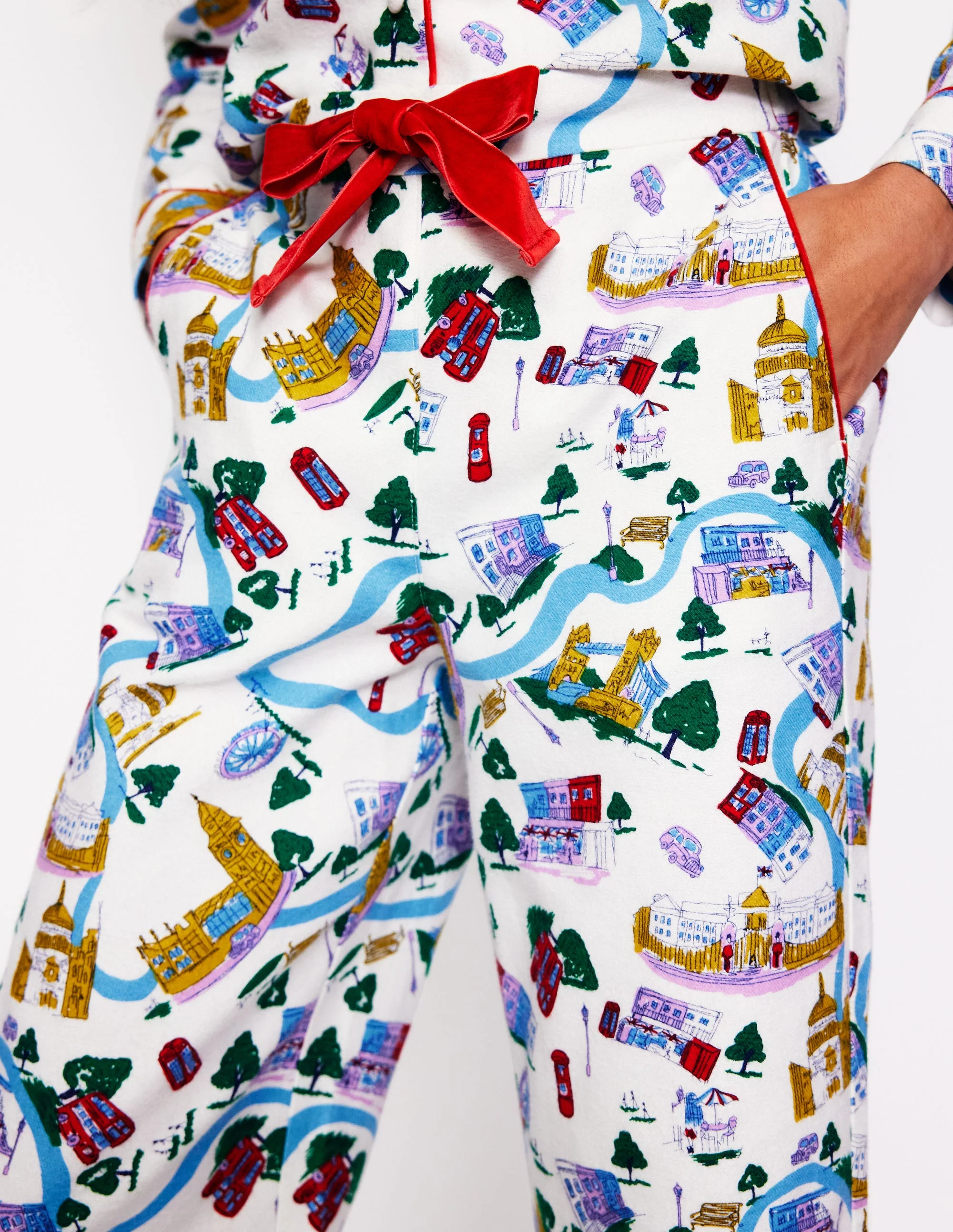 Brushed Cotton Pajama Pants-Multi, London Town - Image 2