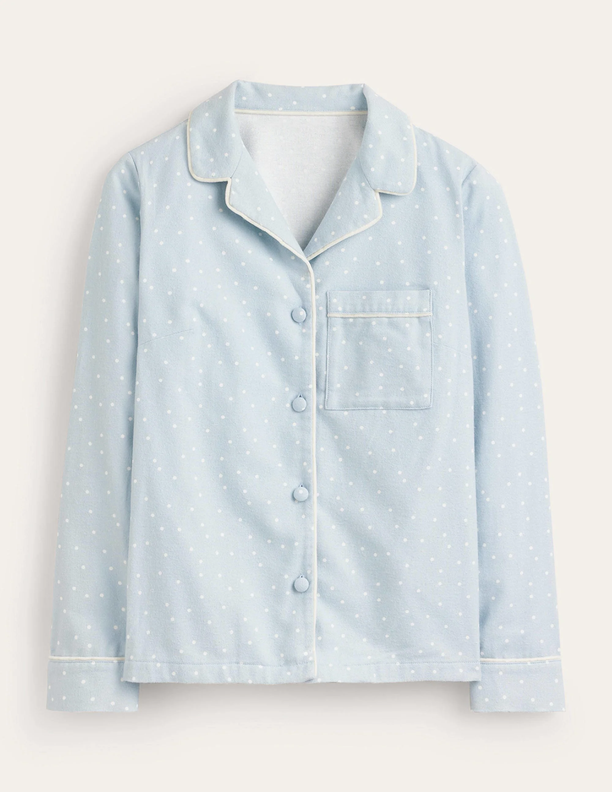 Brushed Cotton Pajama Shirt-Surf, Spaced Dotty - Image 5