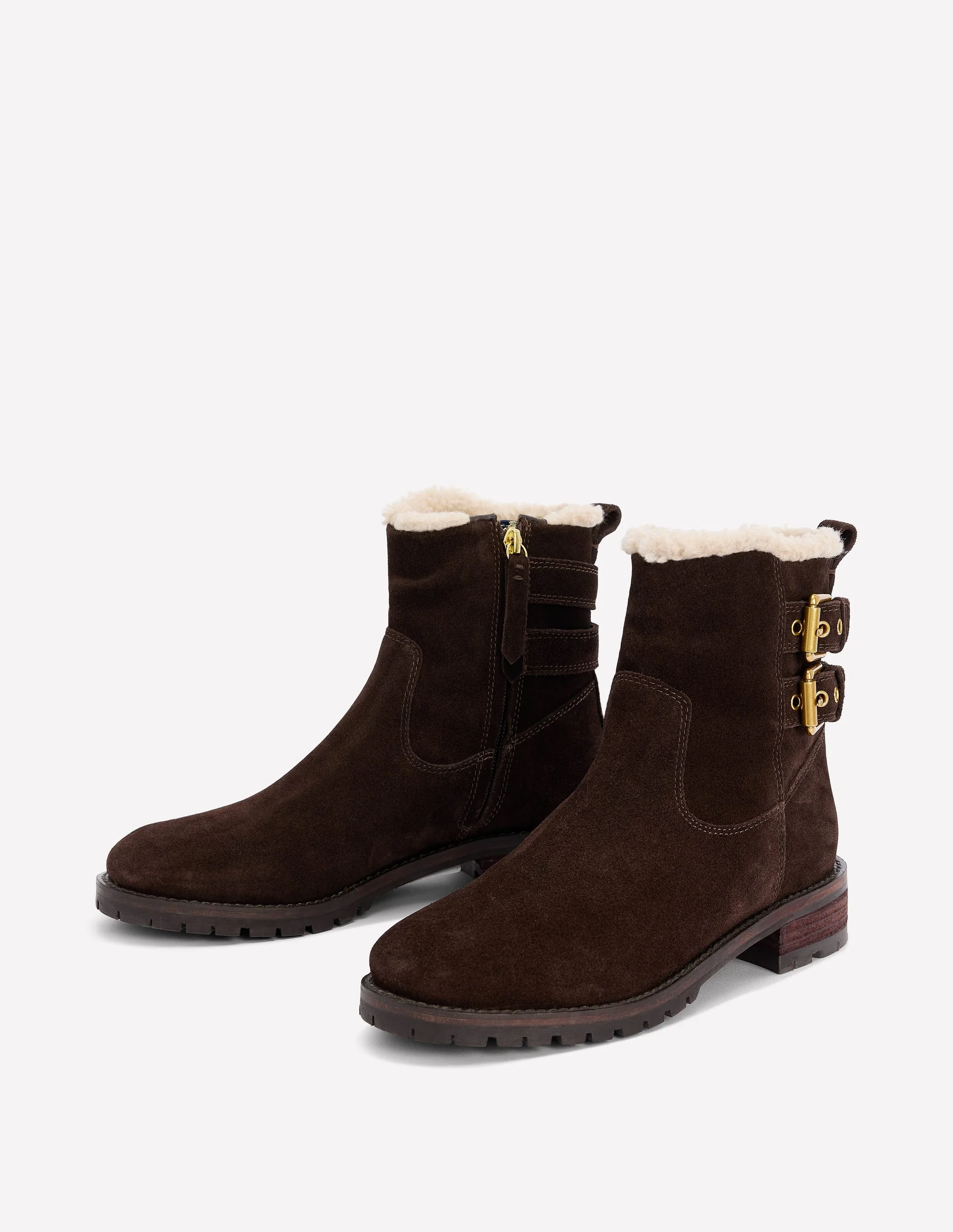 Buckle Ankle Boots-Bitter Chocolate - Image 3