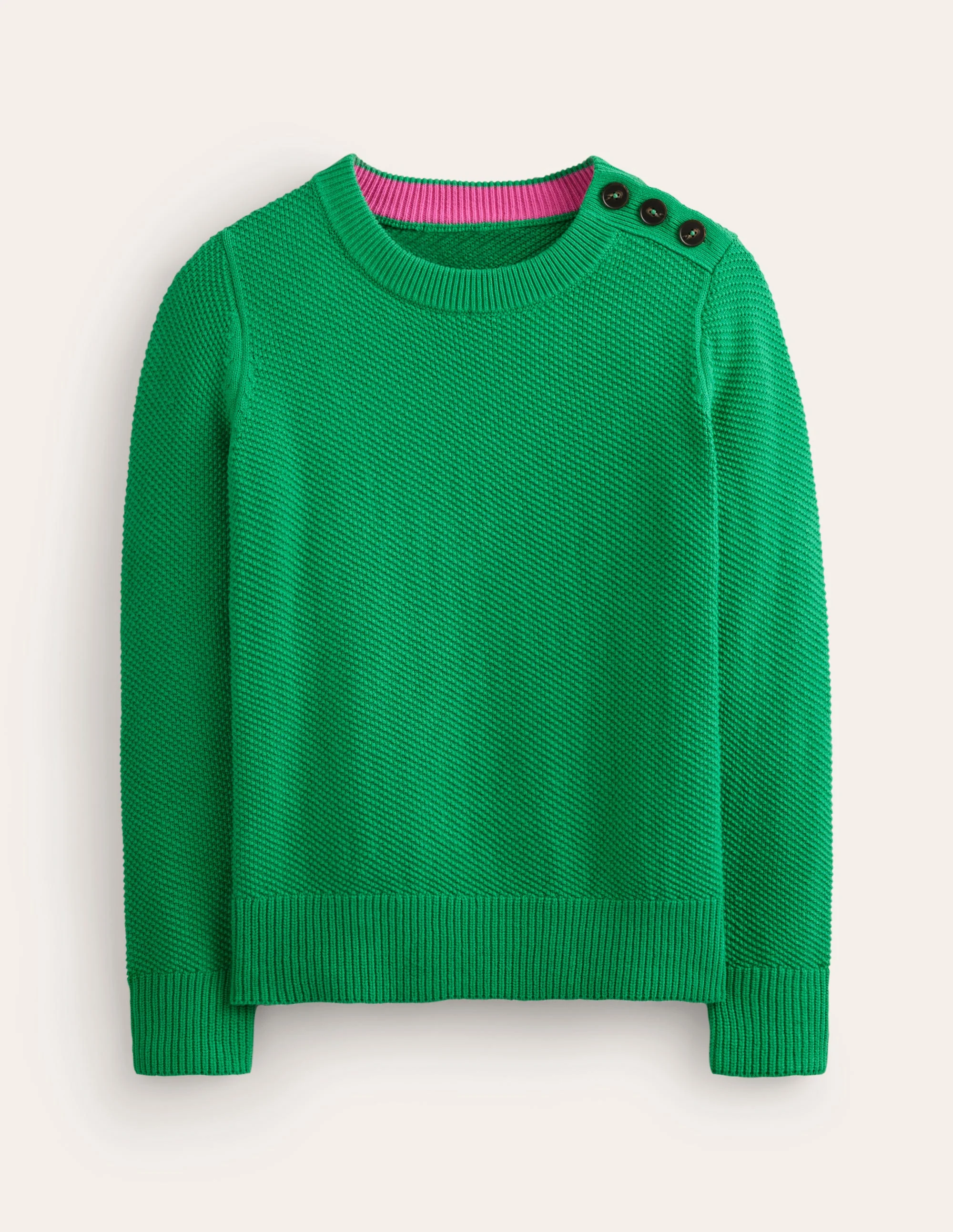 Button Detail Stitch Sweater-Bright Green - Image 6