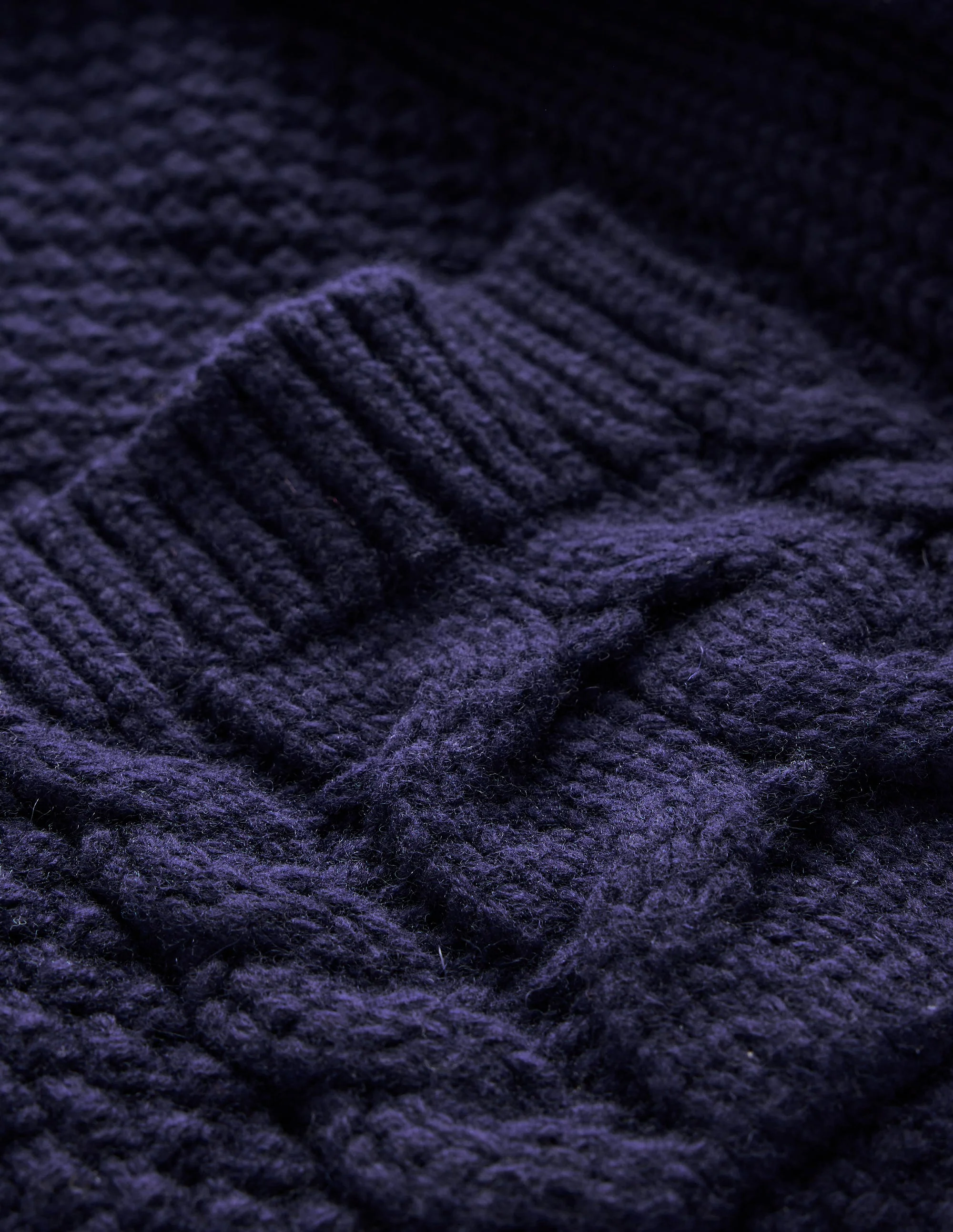 Cable Belted Cardigan-Navy - Image 7
