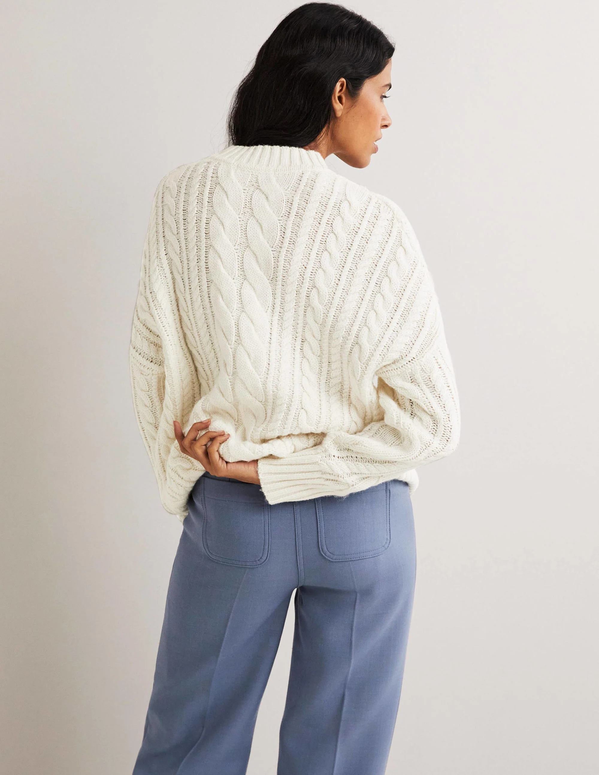 Cable Knit Sweater-Ivory - Image 3