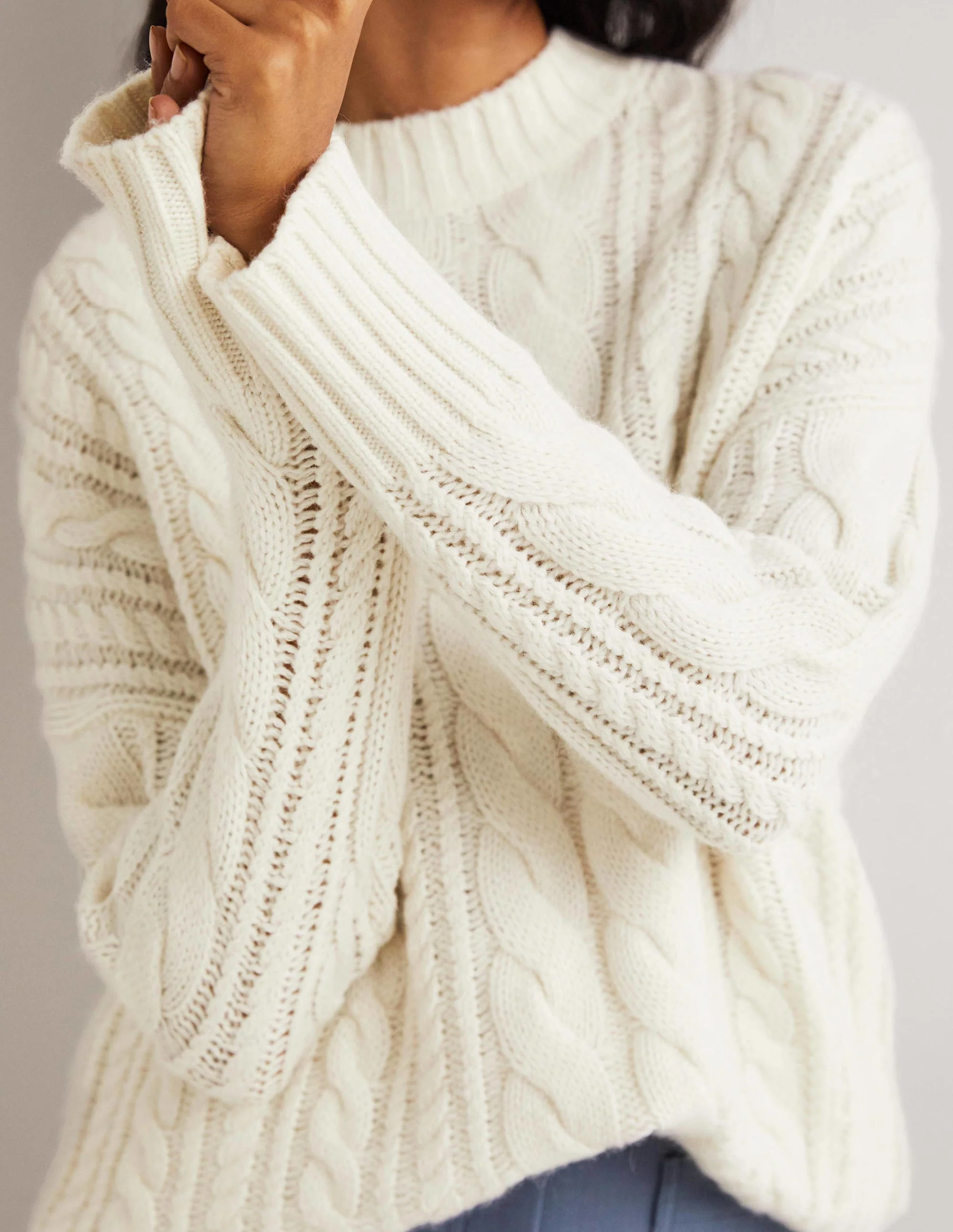 Cable Knit Sweater-Ivory - Image 4