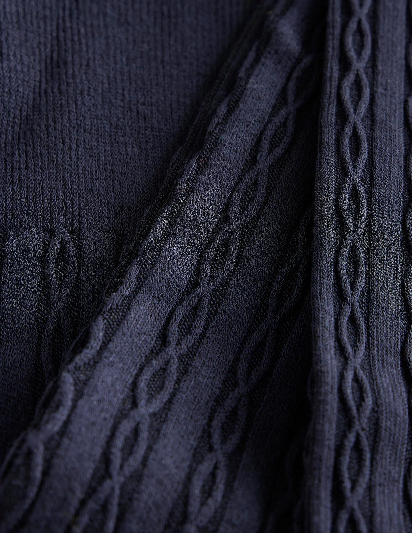 Cable Knit Tights-Navy - Image 2