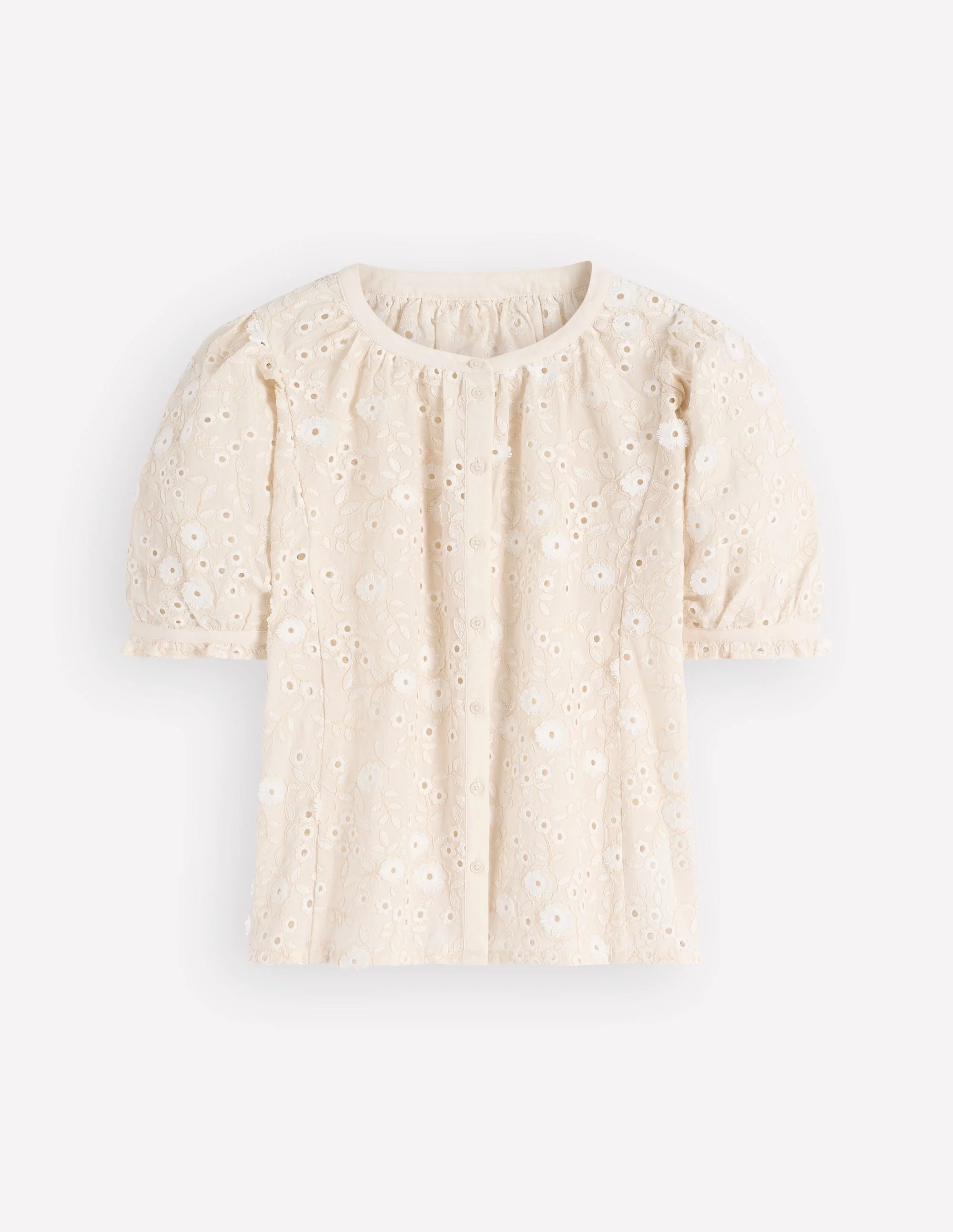 Camille Embroidered Cotton Top-Ivory Broderie - Image 5