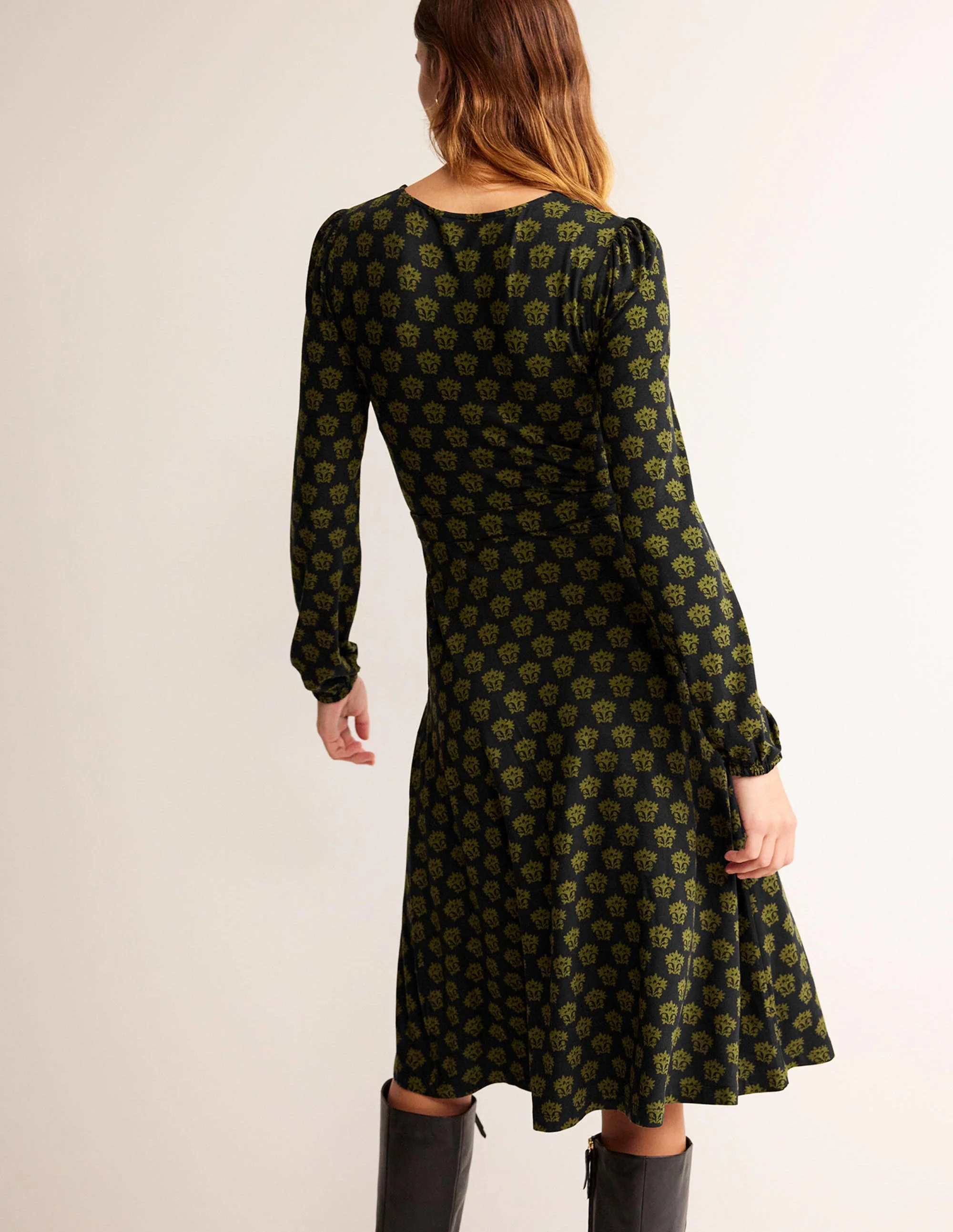 Camille Jersey Midi Dress-Black, Lily - Image 3