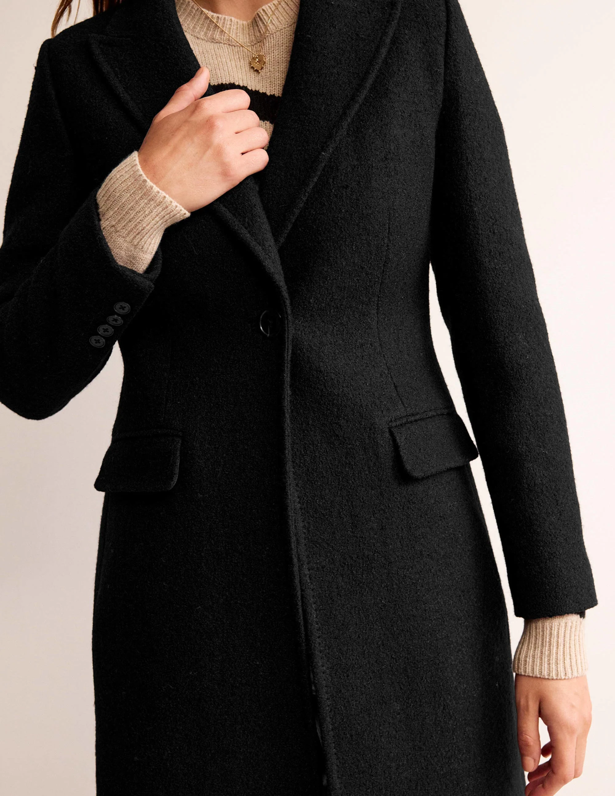 Canterbury Textured Coat-Black - Image 2